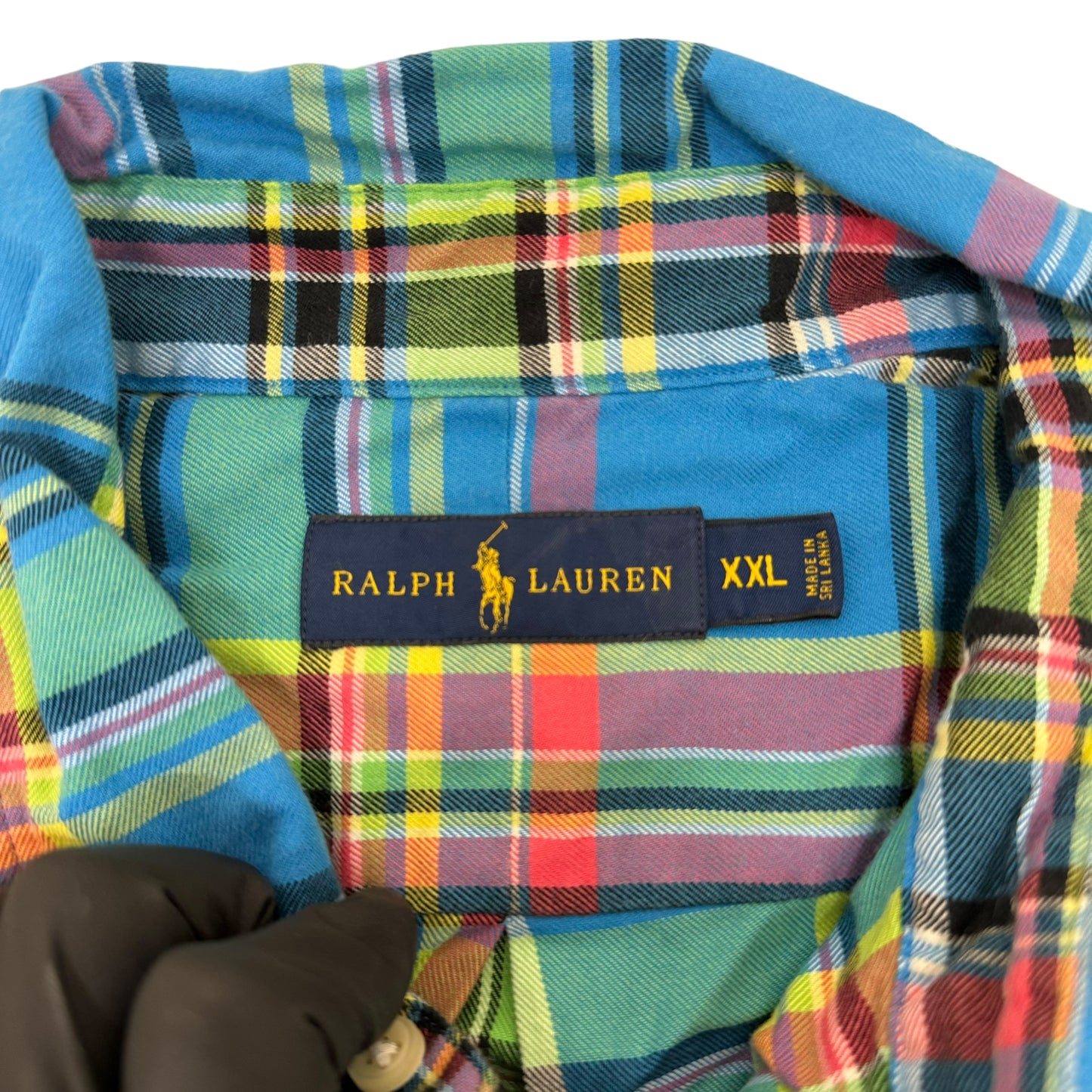 GC837 RALPH LAUREN ラルフローレン チェックシャツ シャツ デザインシャツ 長袖 ブルー系 メンズ サイズXXL
