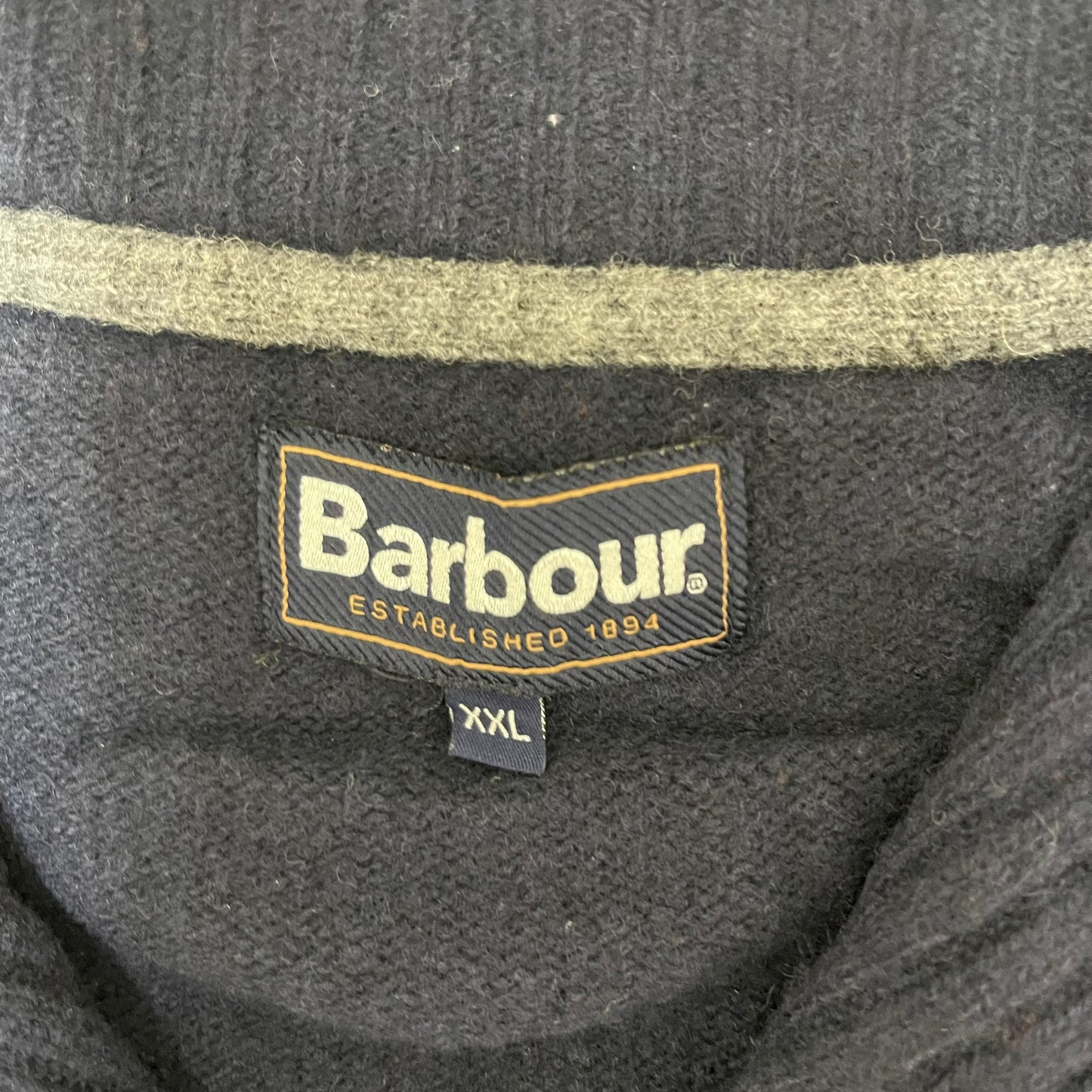 GC235 Barbour ニット セーター ハーフジップアップ トップス ネイビー メンズ サイズXXL