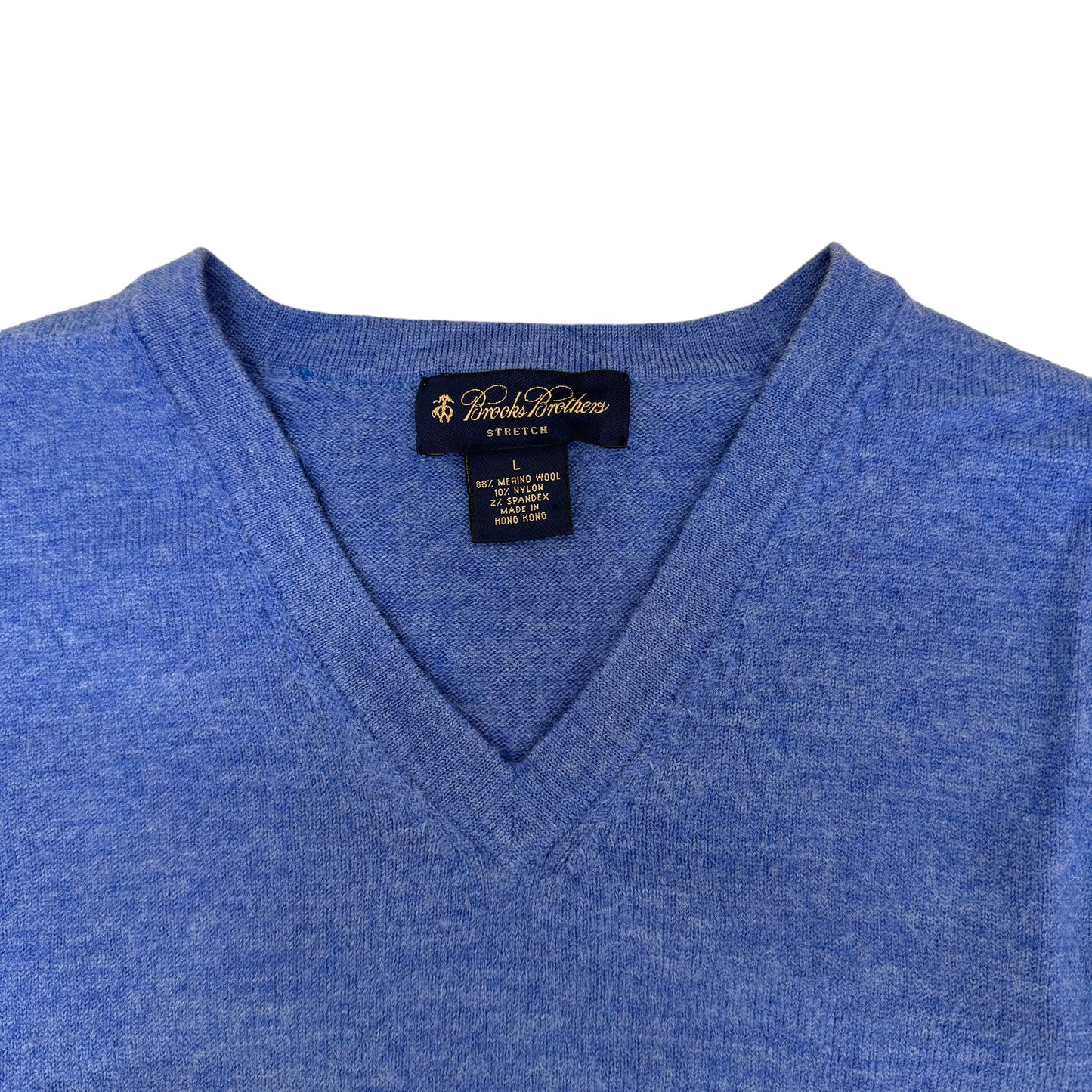 GC844 BROOKS BROTHERS ブルックスブラザーズ セーター ニット Vネック プルオーバー ウール インディゴブルー メンズ サイズL