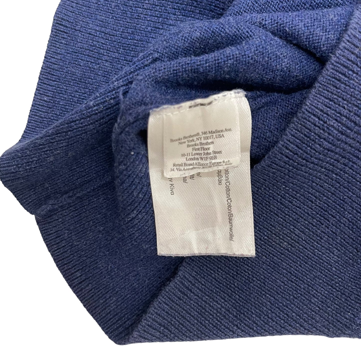 GC464 Brooks Brothers コットン100% ニットトップス トップス プルオーバー Vネック ネイビー メンズ サイズL