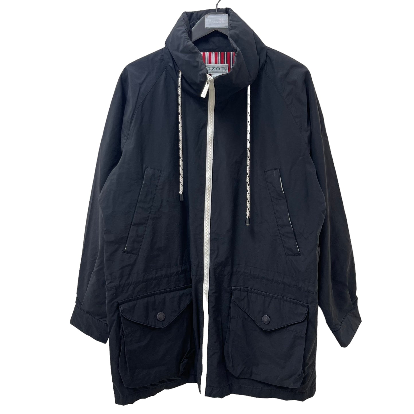 GC278 90's LACOSTE IZOD ナイロンジャケット ジャケット ジップアップ トップス ブラック レディース サイズS