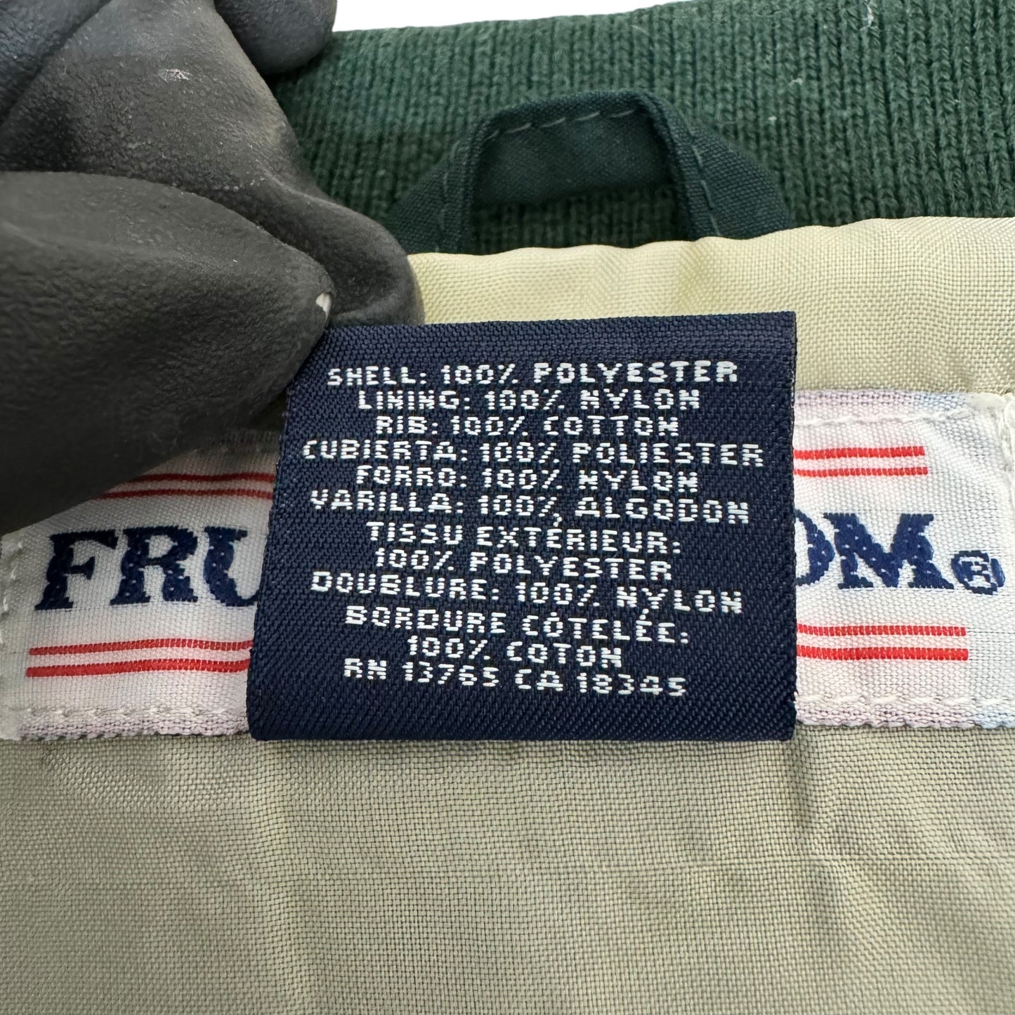GC925 FRUIT OF THE LOOM プルオーバートップス ナイロントップス トップス Vネック グリーン メンズ サイズXL
