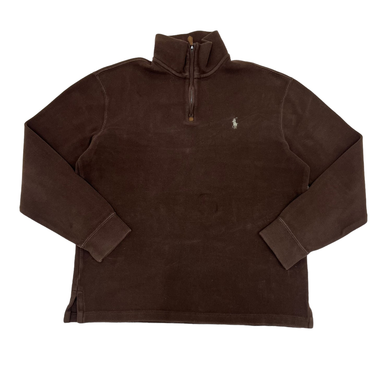 GM216 POLO RALPH LAUREN ポロラルフローレン 長袖 ハーフジップアップ トップス プルオーバー ブラウン系 メンズ M