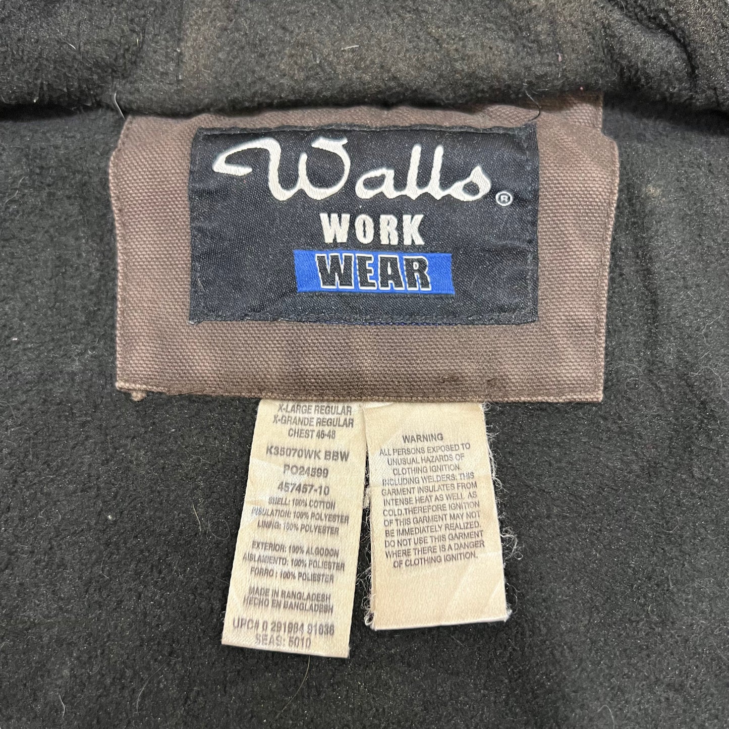 GM4 Wallo WORK WEAR ワークジャケット ジップアップ 焦茶系 メンズ サイズ XL