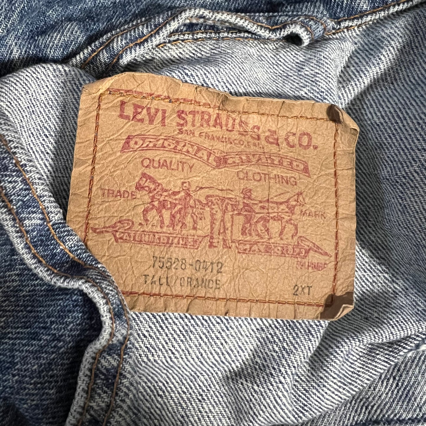 GM174 Levi's リーバイス 長袖 デニムジャケット トップス ブルー系 メンズ 実寸参考