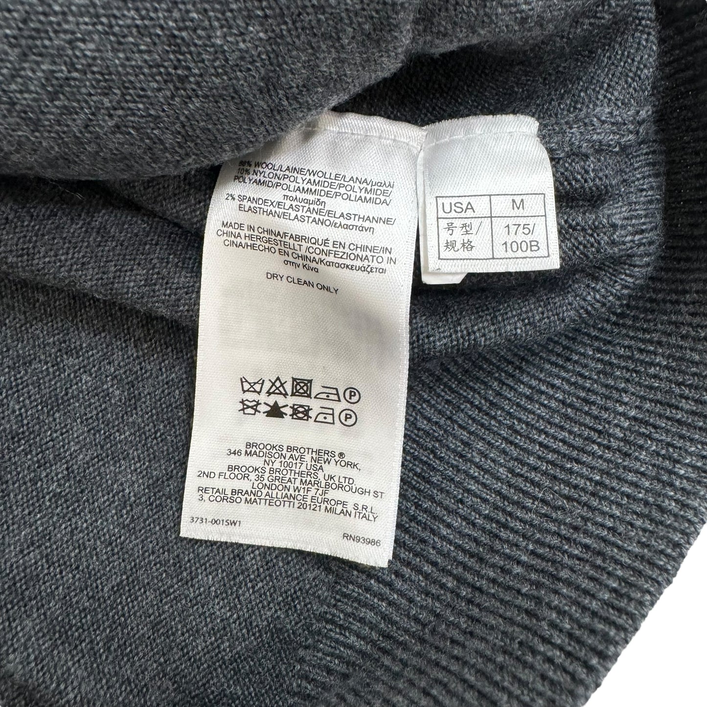 GC868 BROOKS BROTHERS ブルックスブラザーズ ウールニット ニットセーター ニット 長袖 グレー メンズ サイズM