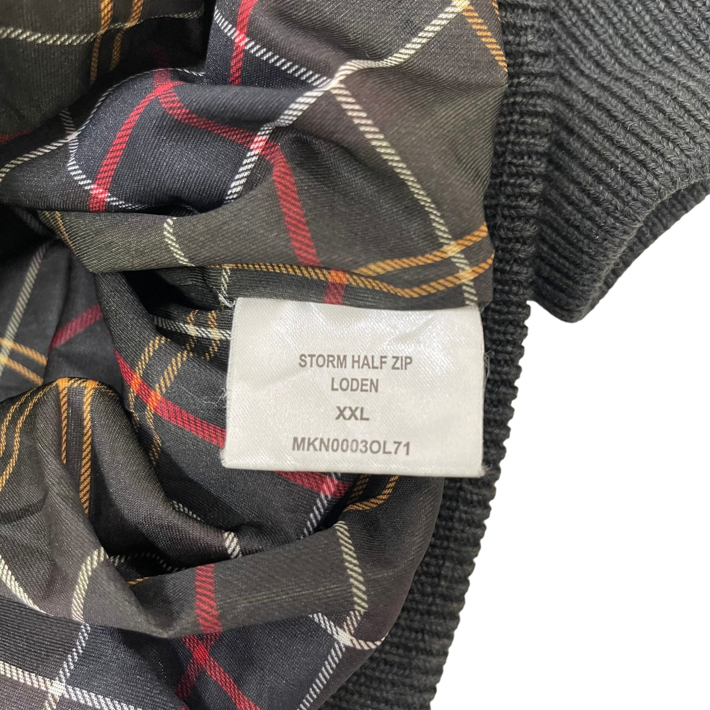 GC233 Barbour ニット セーター ハーフジップアップ トップス エルボーパッチ ダークグレー ウール100% メンズ サイズXXL