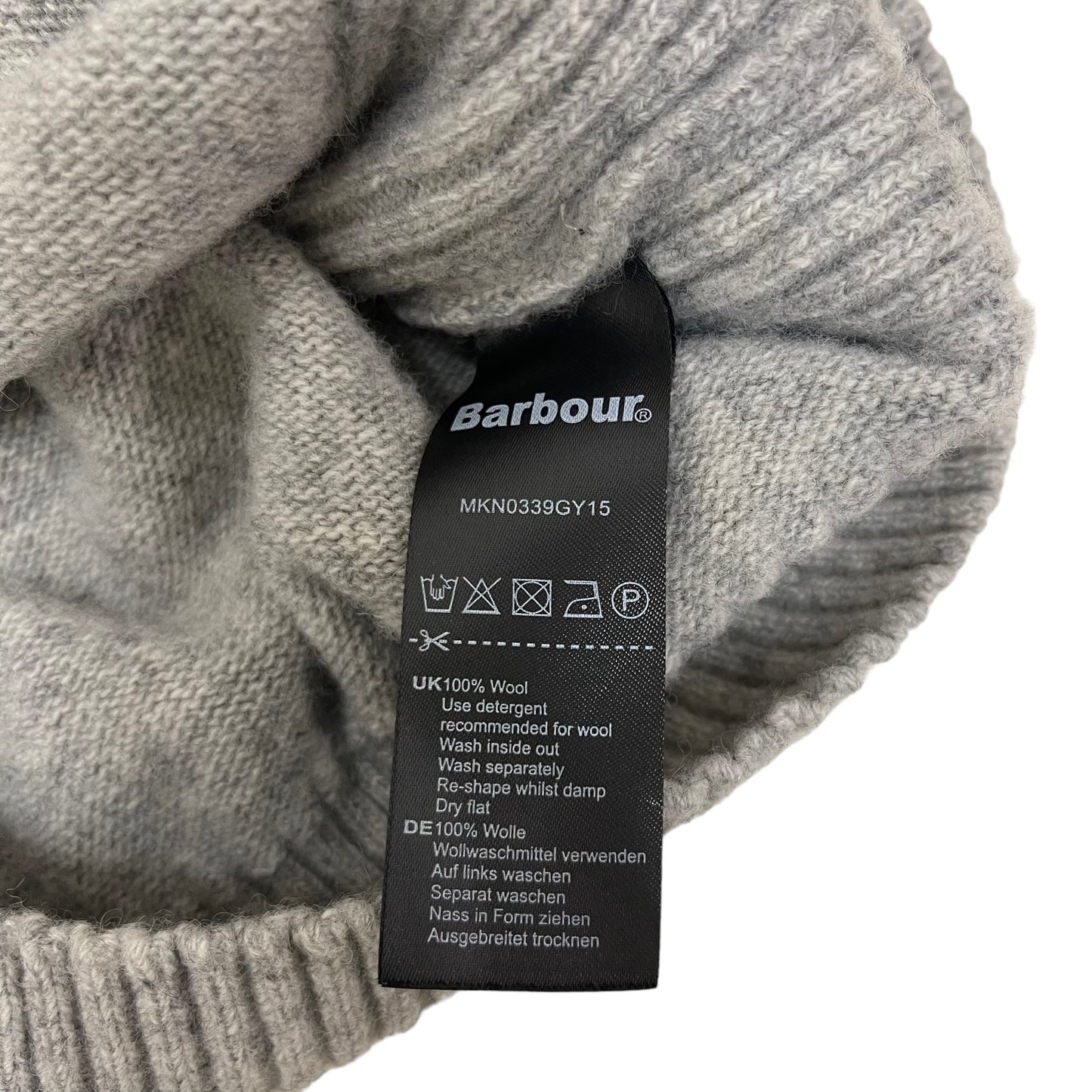 GC232 Barbour ニット セーター ハーフジップアップ トップス ウール100% グレー サイズM