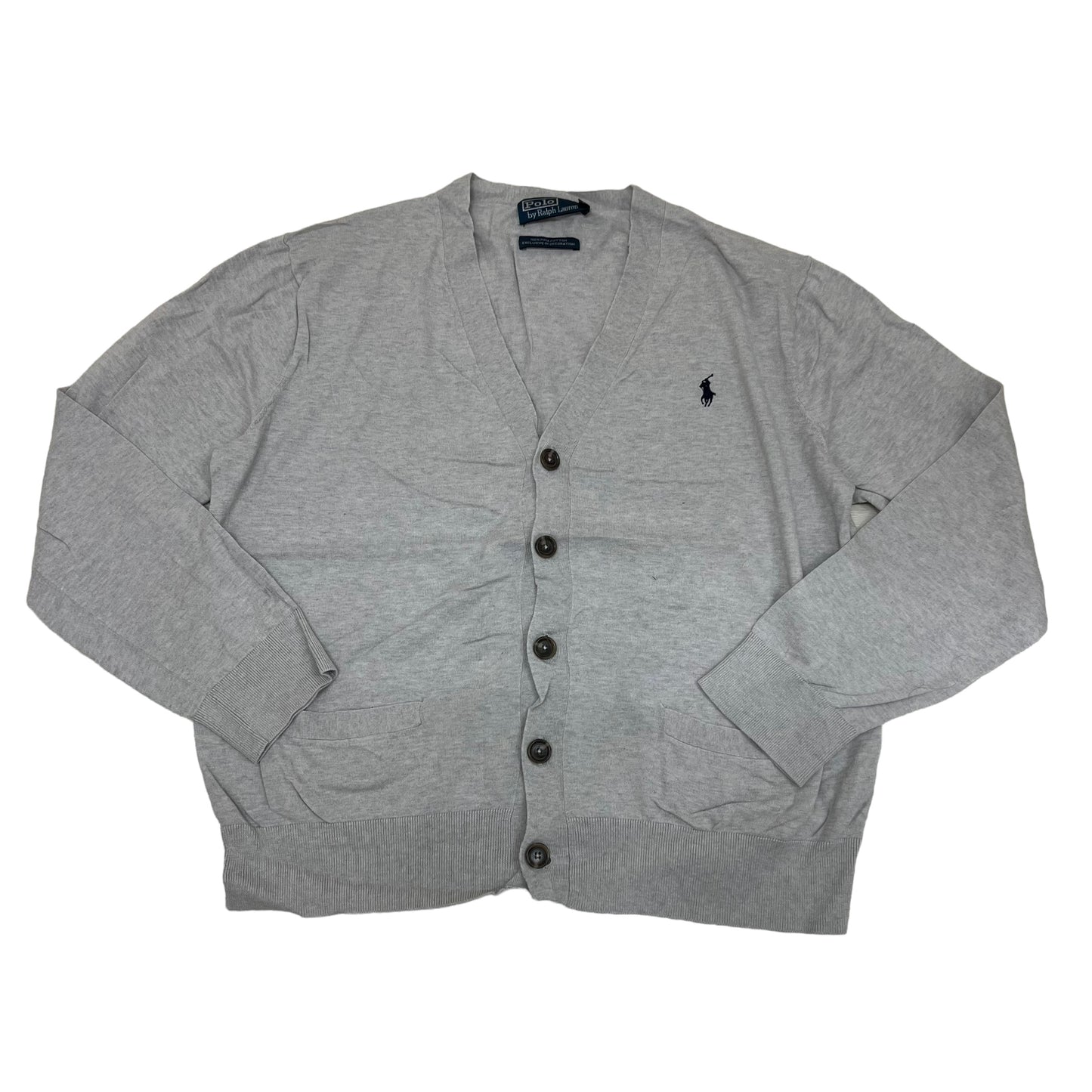 GM237 POLO RALPH LAUREN ポロラルフローレン 長袖 ニット カーディガン トップス グレー メンズ L