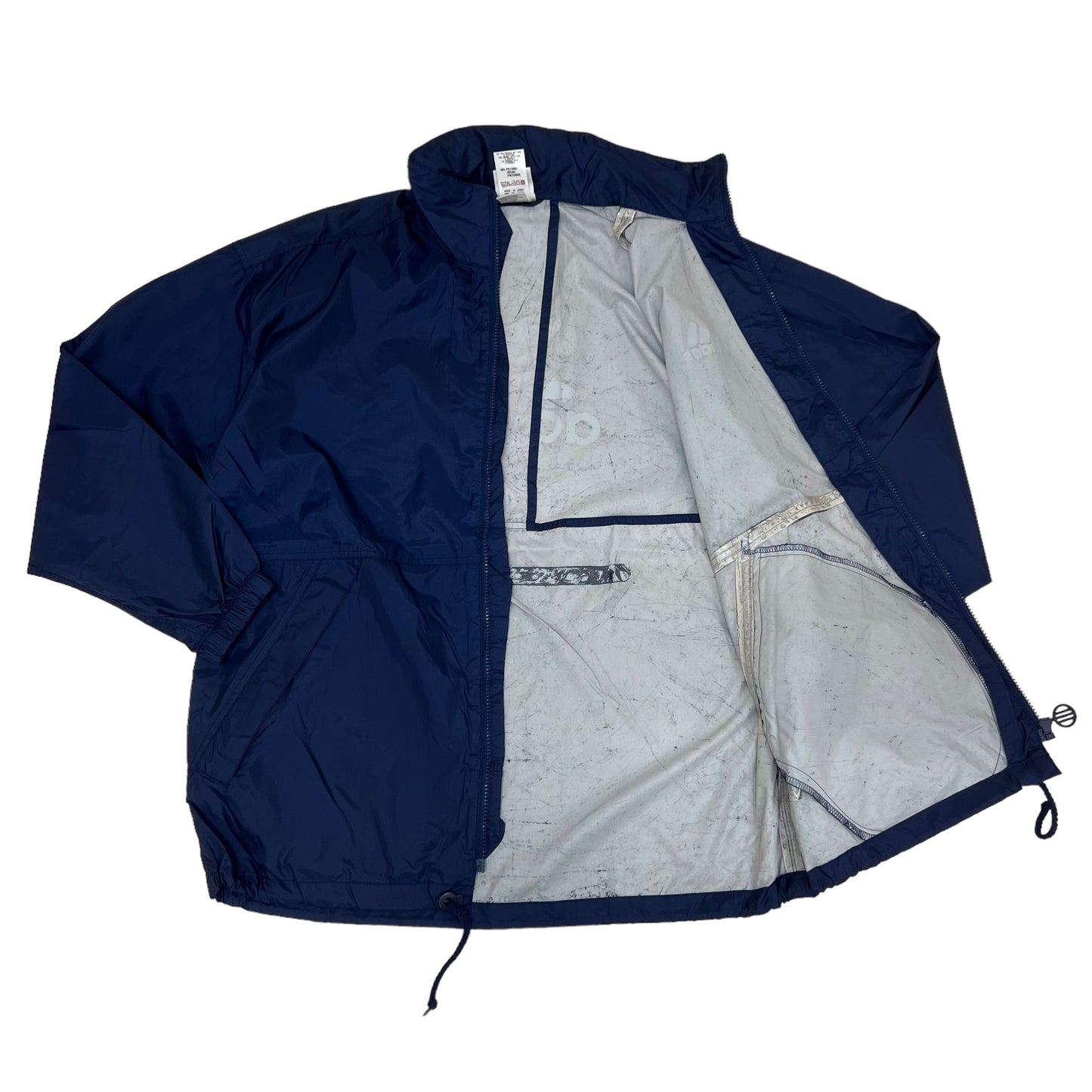 GM149 adidas アディダス 長袖 ジップアップ ナイロン ジャケット 上着 羽織り トップス ネイビー メンズ S