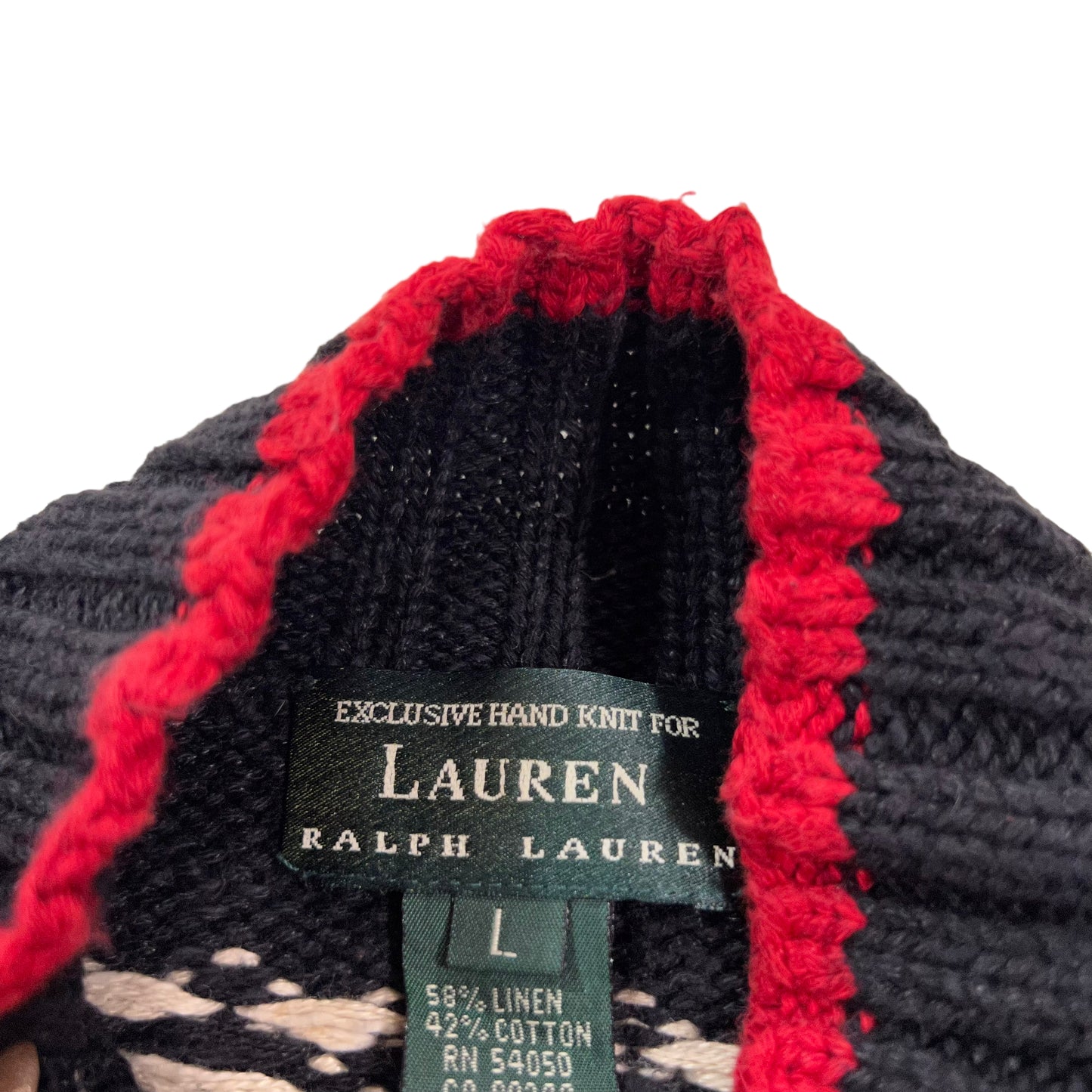 GM113 LAUREN RALPH LAUREN ローレン ラルフ ローレン 長袖 ニット セーター ブラック メンズ L