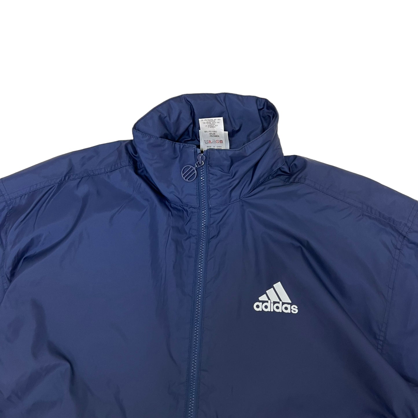 GM149 adidas アディダス 長袖 ジップアップ ナイロン ジャケット 上着 羽織り トップス ネイビー メンズ S