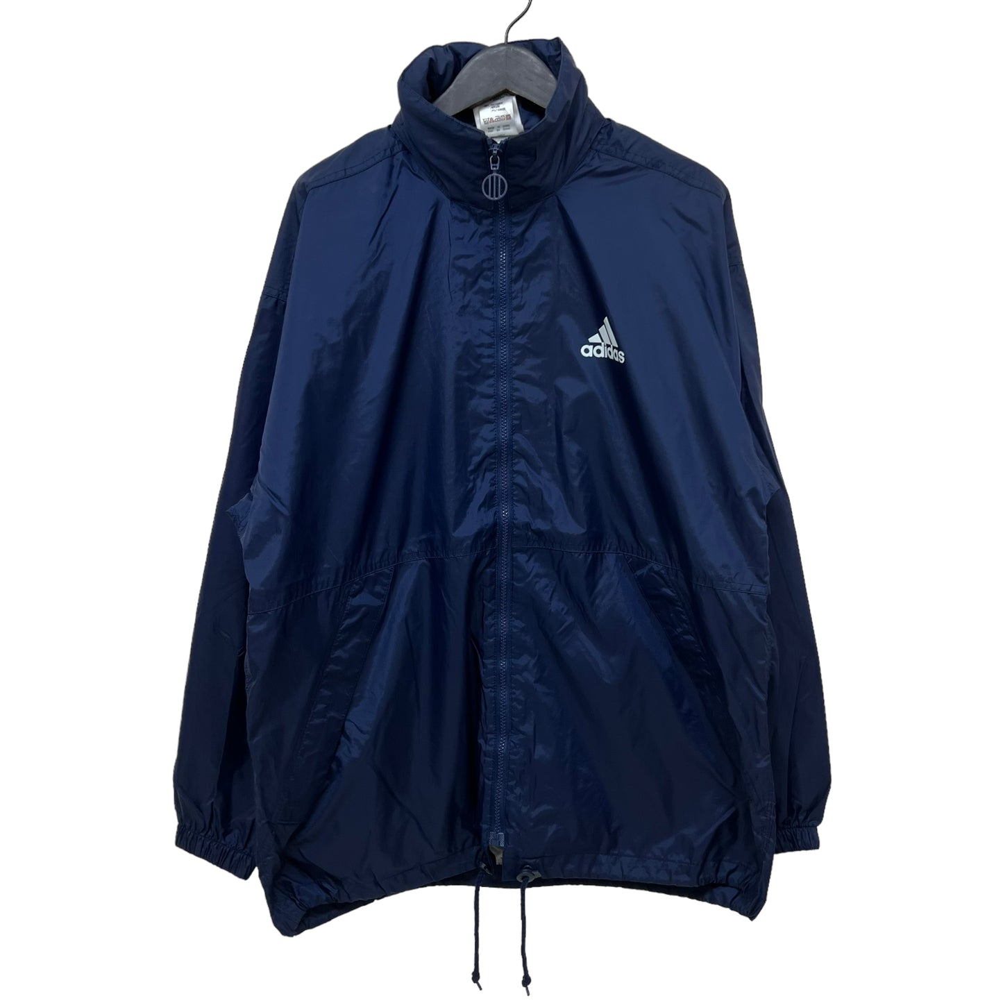 GM149 adidas アディダス 長袖 ジップアップ ナイロン ジャケット 上着 羽織り トップス ネイビー メンズ S