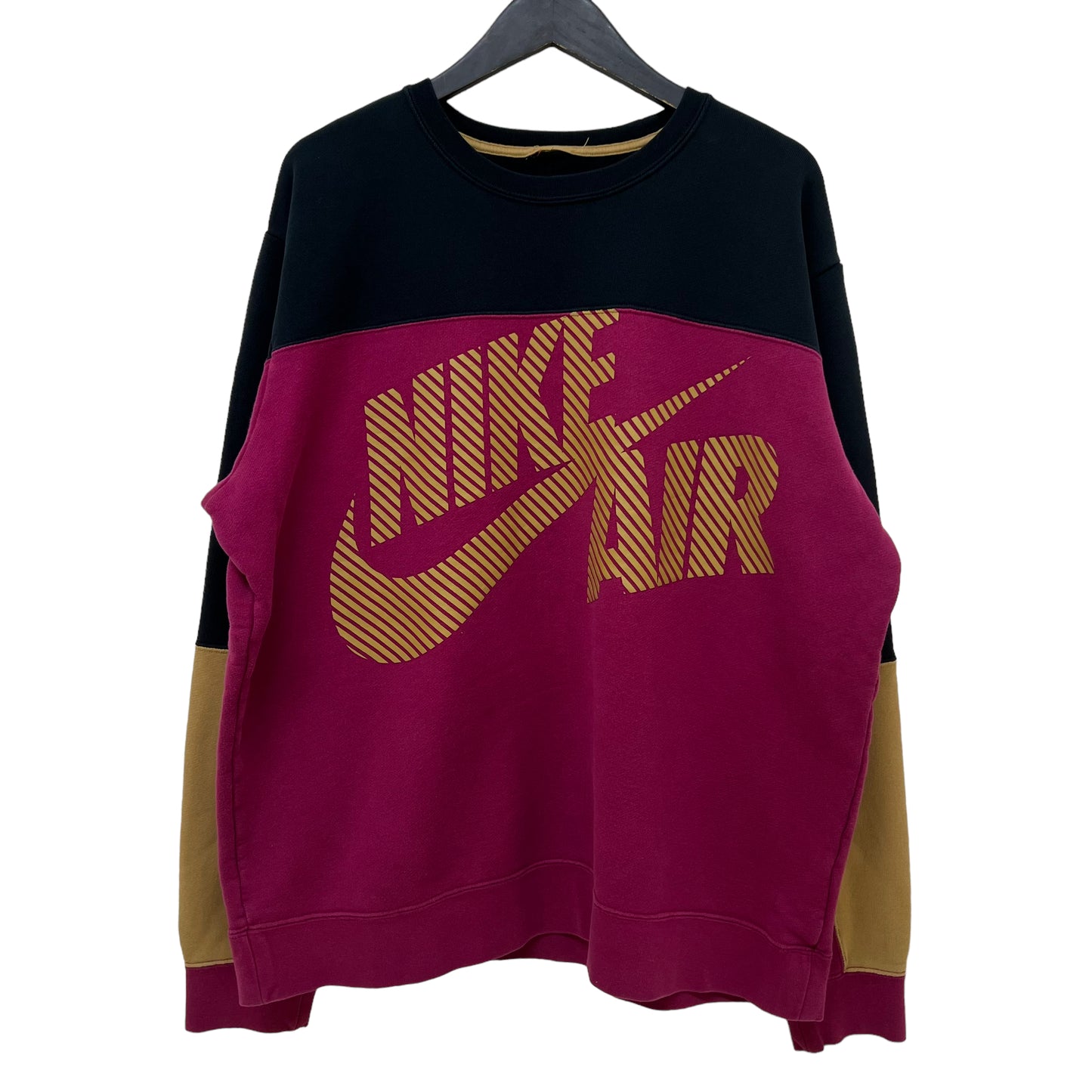 GM143 NIKE ナイキ 長袖 スウェット トレーナー トップス プルオーバー ピンク系 メンズ デカロゴ XL