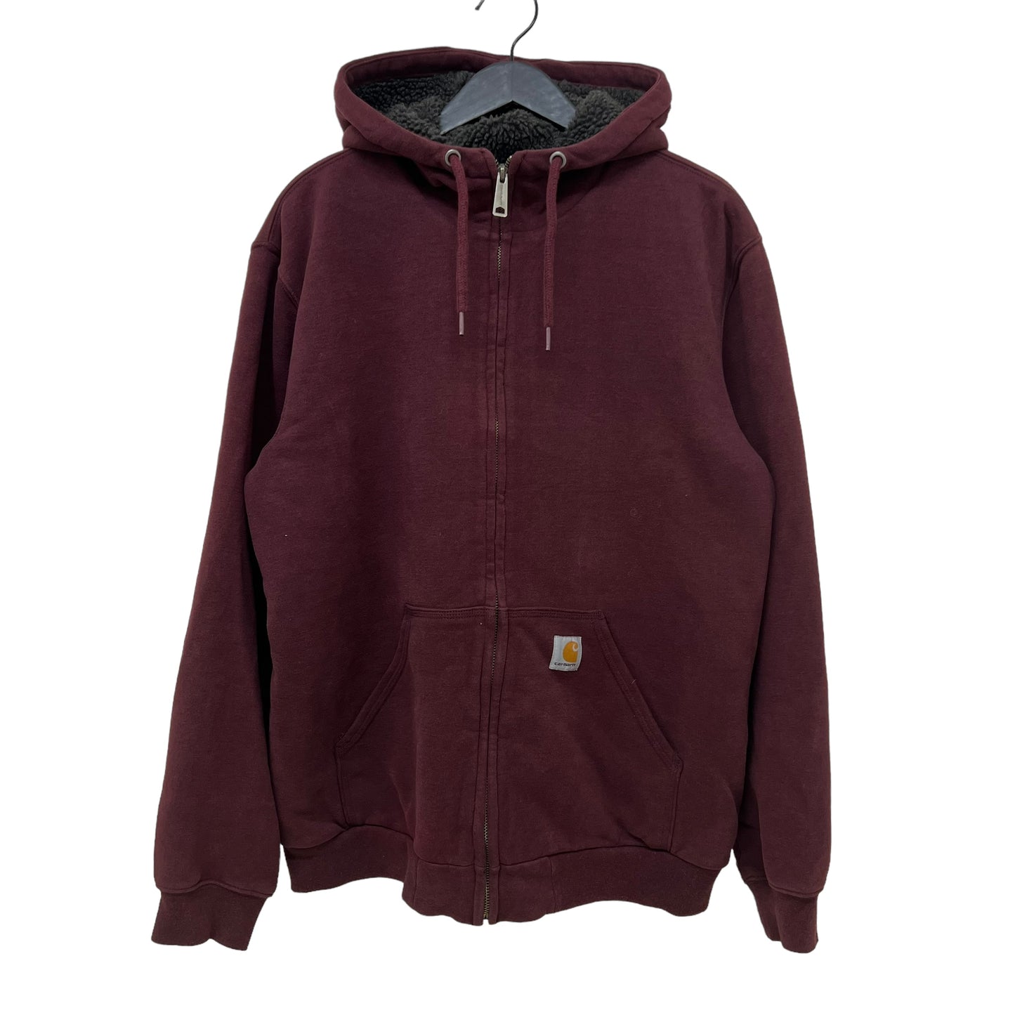 GM214 Carhartt カーハート 長袖 ジップアップ 裏ボア パーカー トップス 上着 羽織り ボルドー系 メンズ M