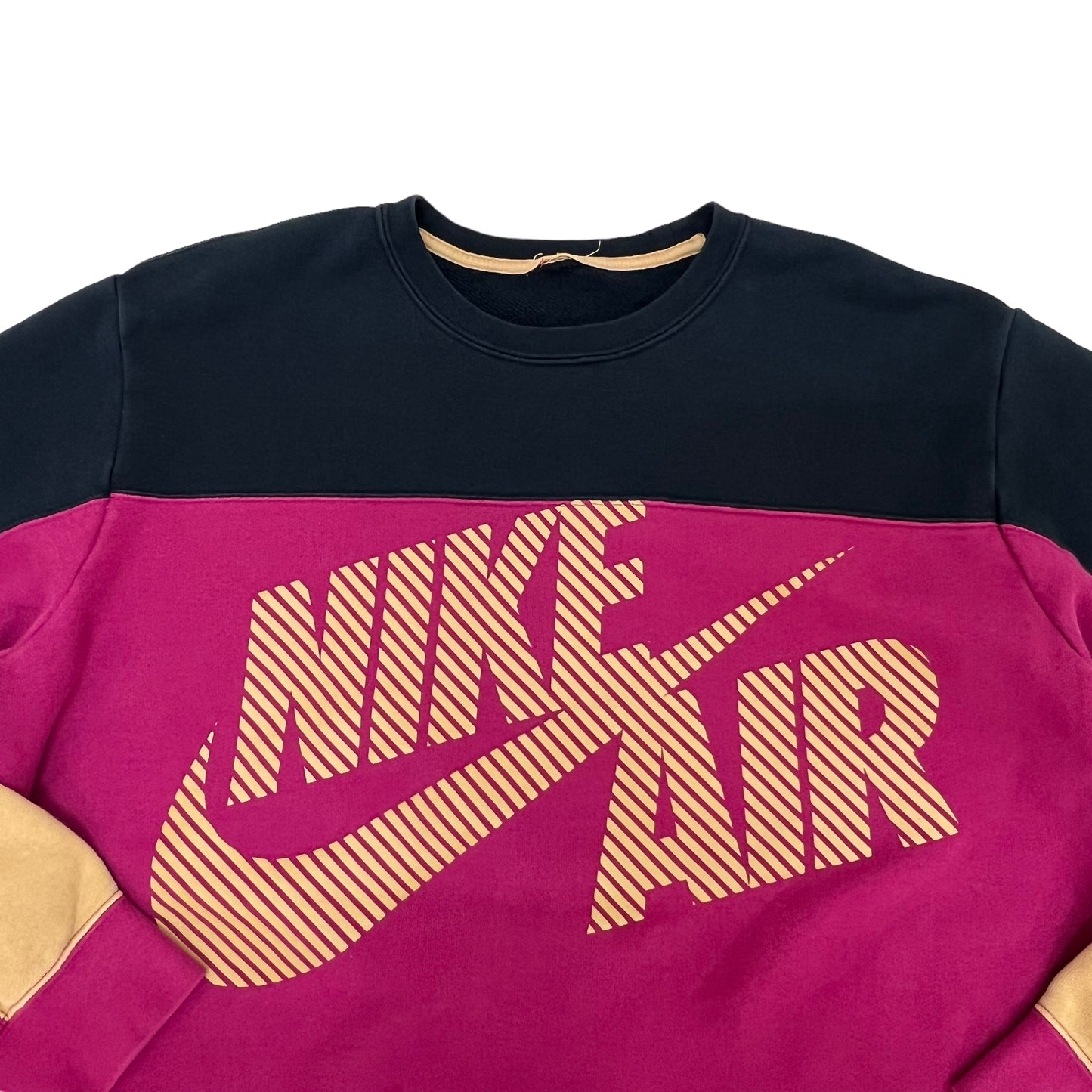 GM143 NIKE ナイキ 長袖 スウェット トレーナー トップス プルオーバー ピンク系 メンズ デカロゴ XL