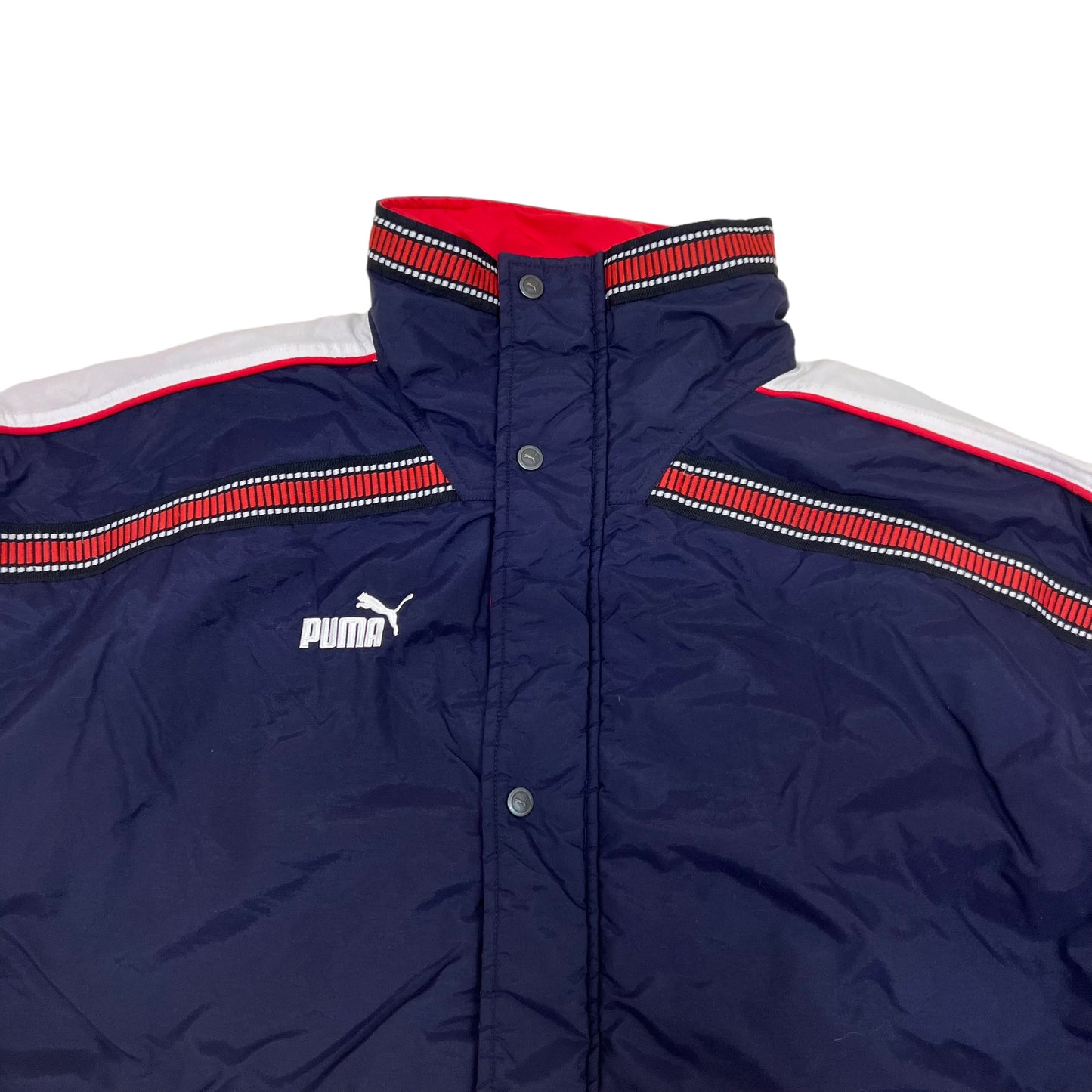 GM210 PUMA プーマ 長袖 ジップアップ ジャケット アウター 上着 羽織り トップス ネイビー系 メンズ XXL