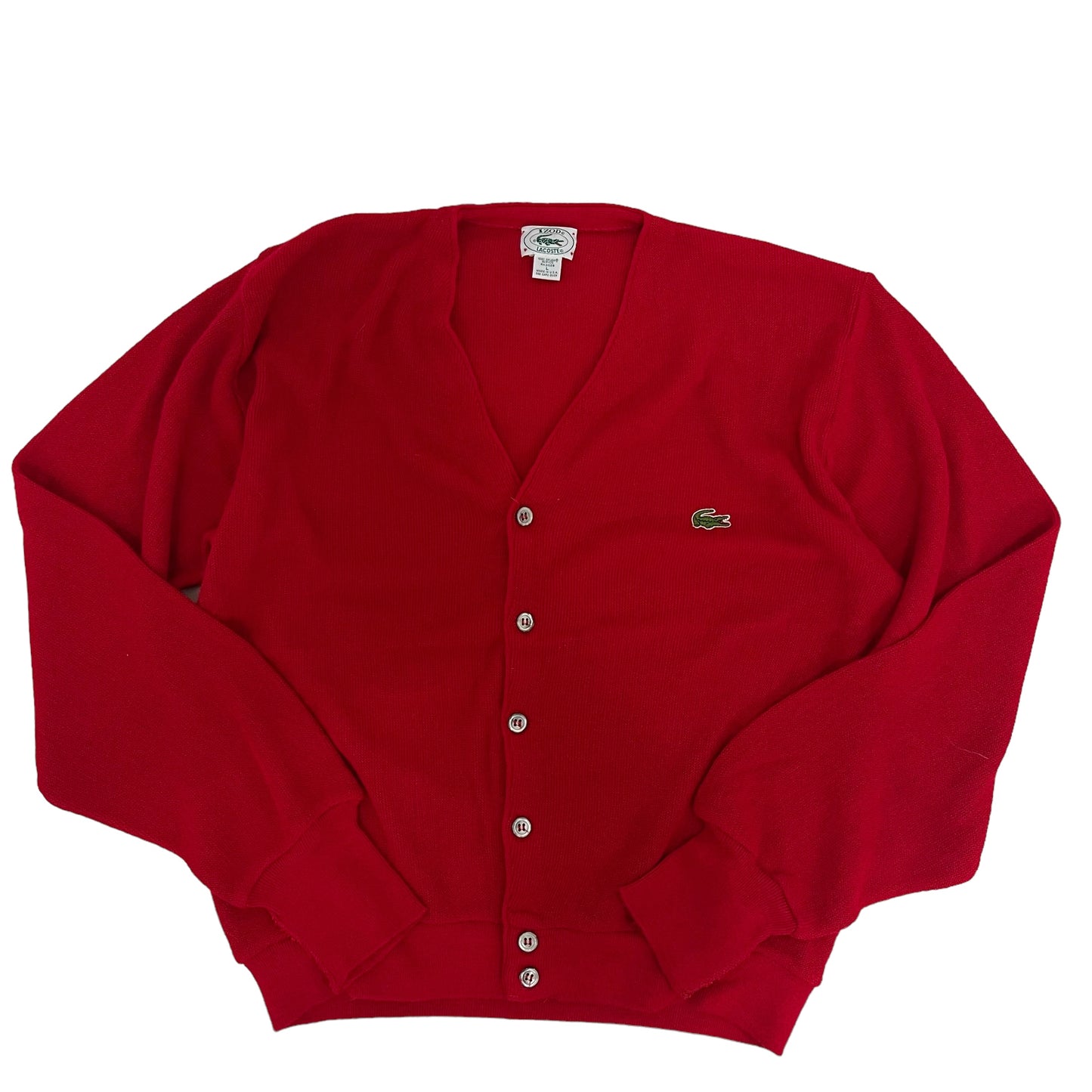 GC189 IZOD LACOSTE ニットカーディガン トップス レッド メンズ サイズL