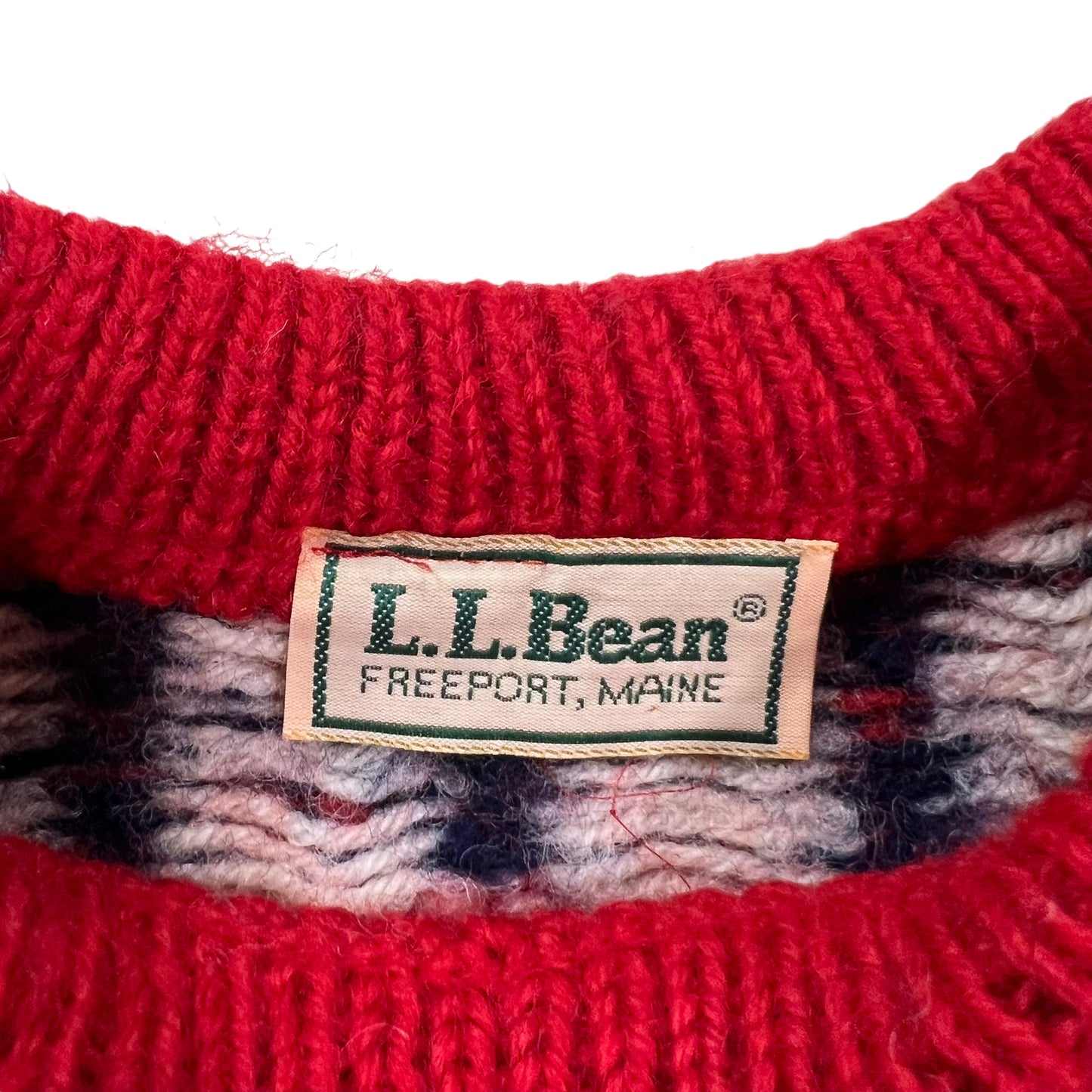 GM114 L.L.Bean エルエルビーン 長袖 ニット セーター トップス レッド メンズ 実寸参考