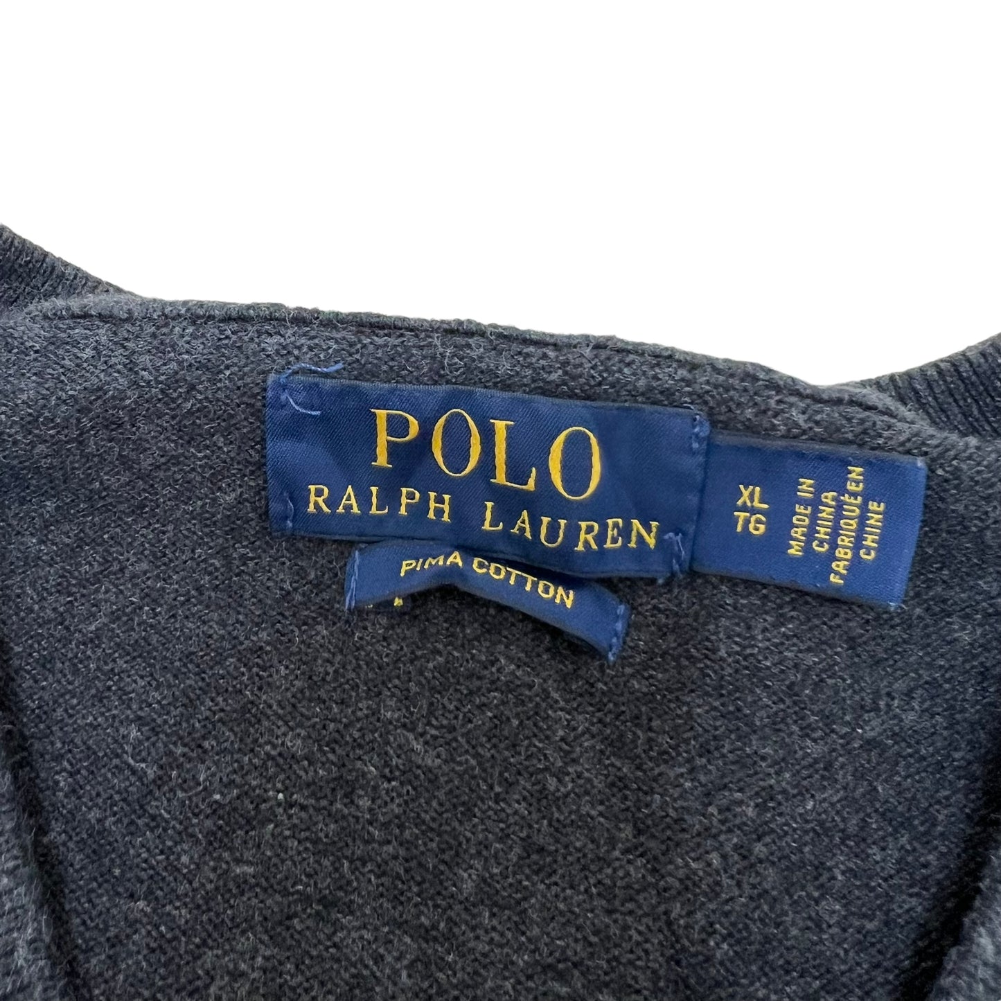 GM268 POLO RALPH LAUREN ポロラルフローレン 長袖 ニット トップス ダークグレー系 メンズ XL