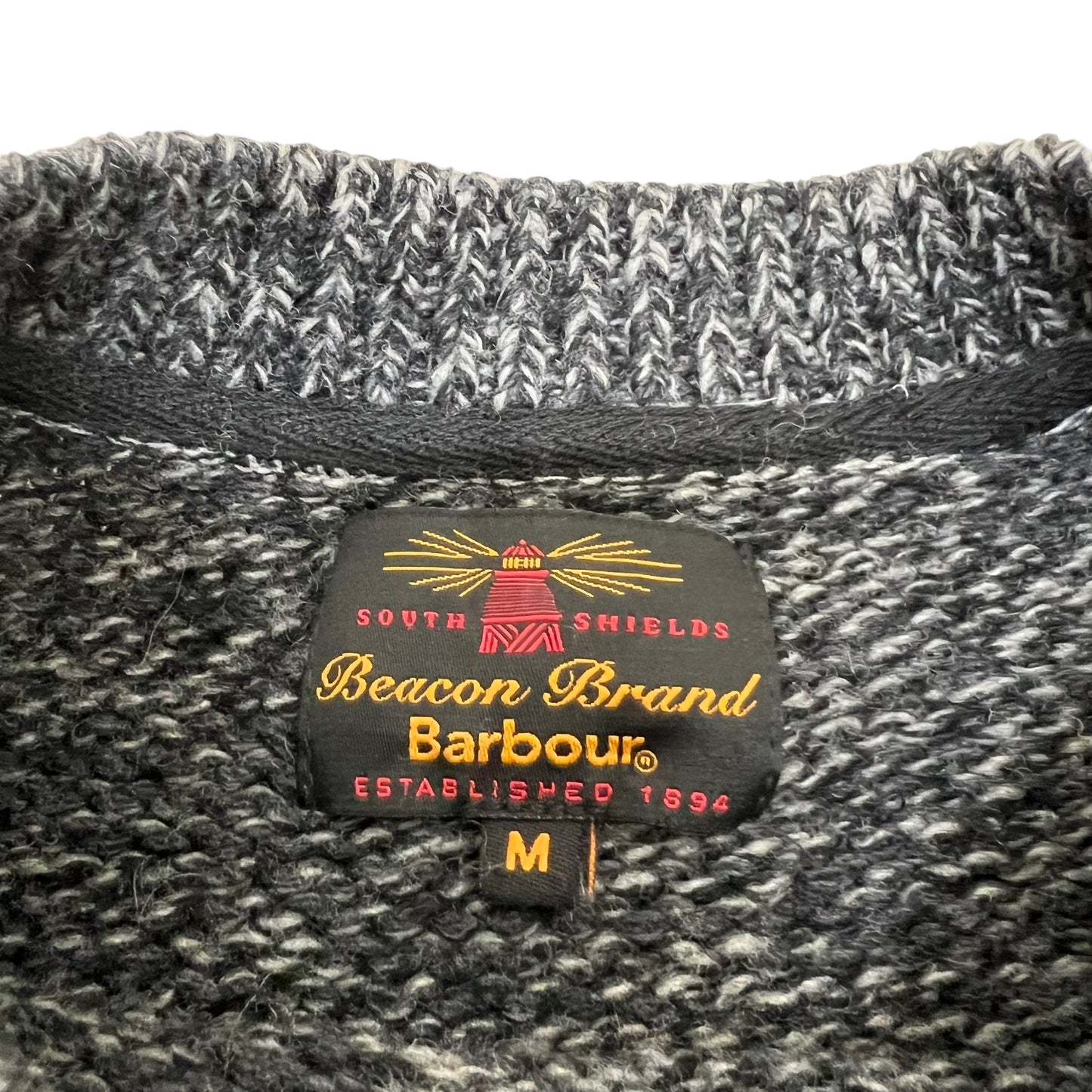 GM122 Barbour バブアー Beacon Brand 長袖 ニット セーター プルオーバー グレー系 メンズ M