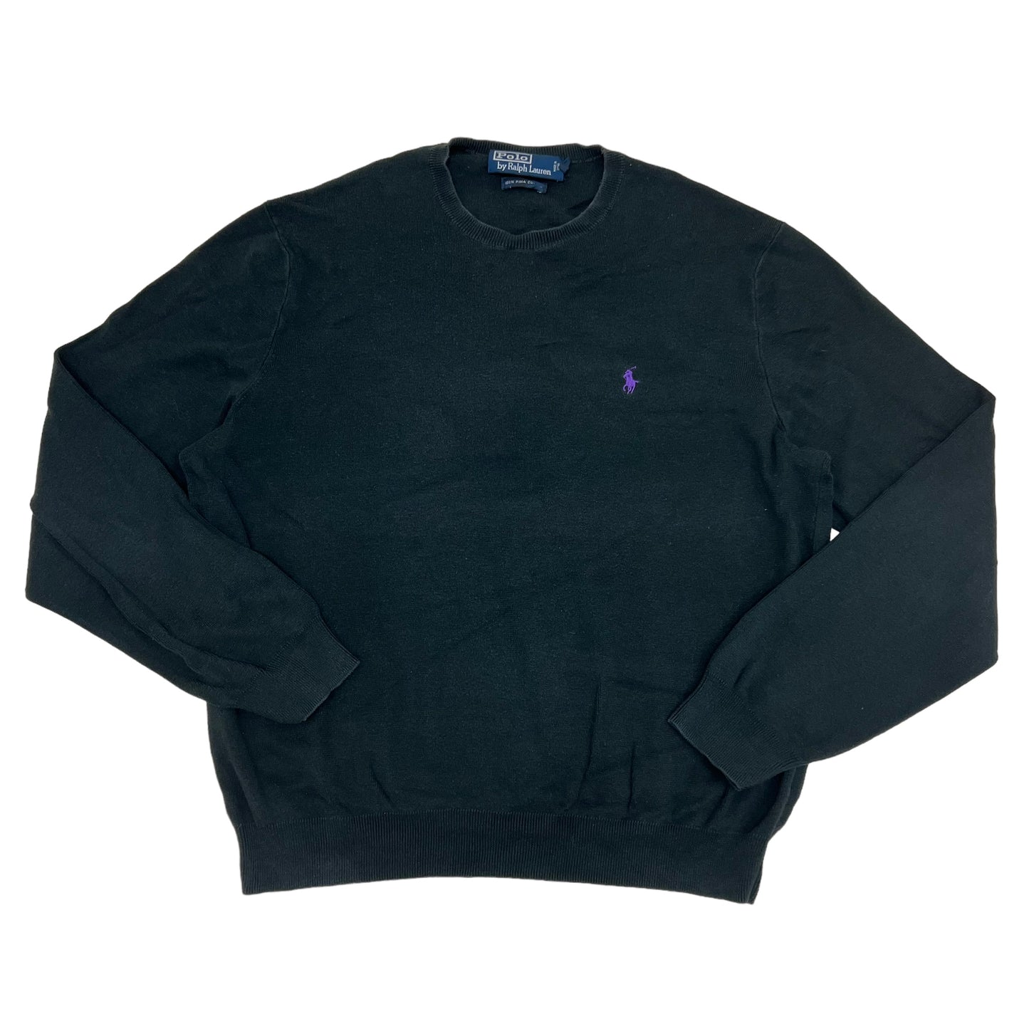 GM273 POLO RALPH LAUREN ポロラルフローレン 長袖 ニット トップス ブラック系 メンズ L
