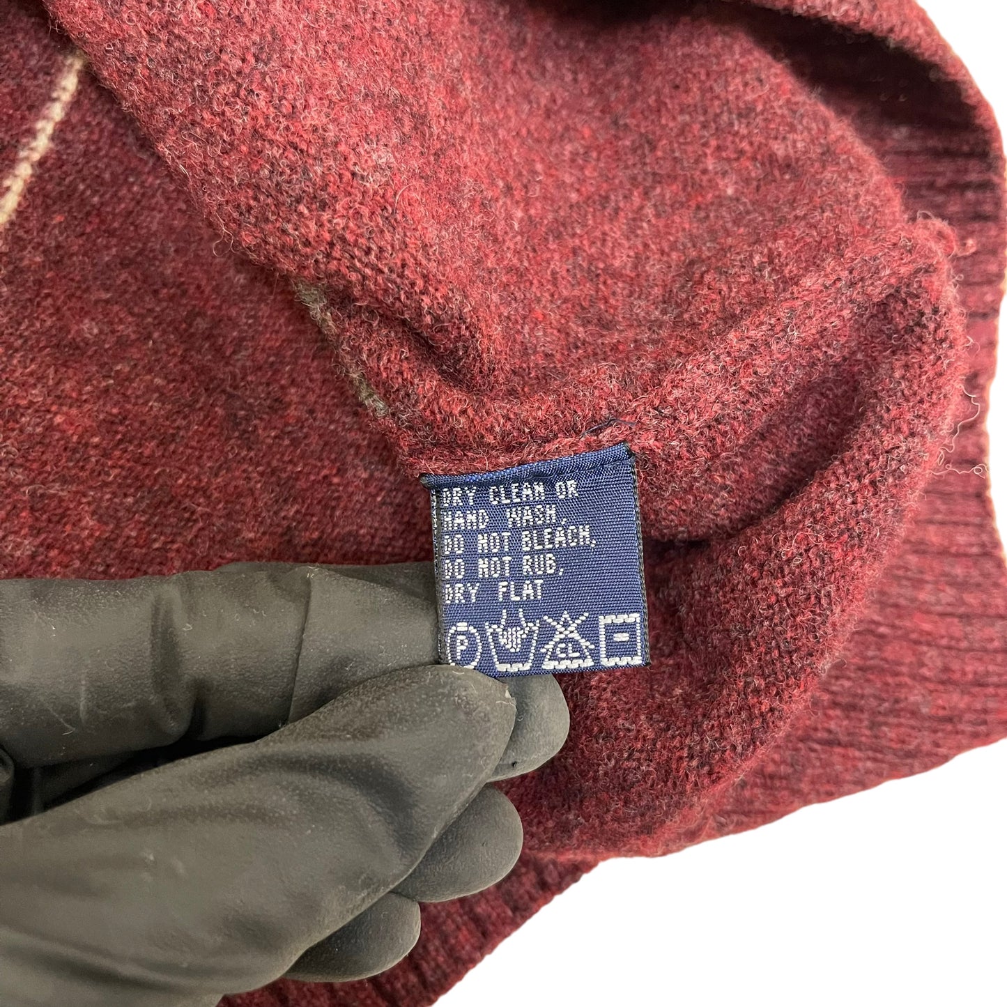 GC178 nautica ニット セーター プルオーバー ウール100% ネイビー×カーキ×赤茶×ベージュ×ブラウン メンズ サイズXL