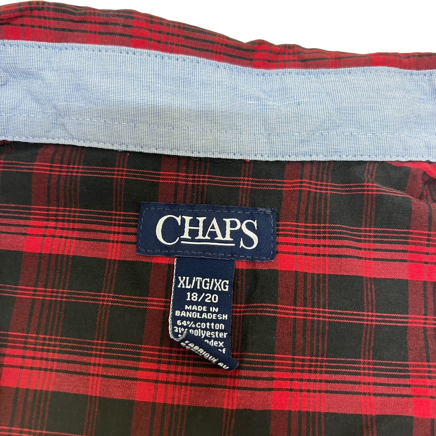 GM401 CHAPS チャップス 長袖 ボタンダウンシャツ 羽織り トップス レッド系 総柄 子供服 XL