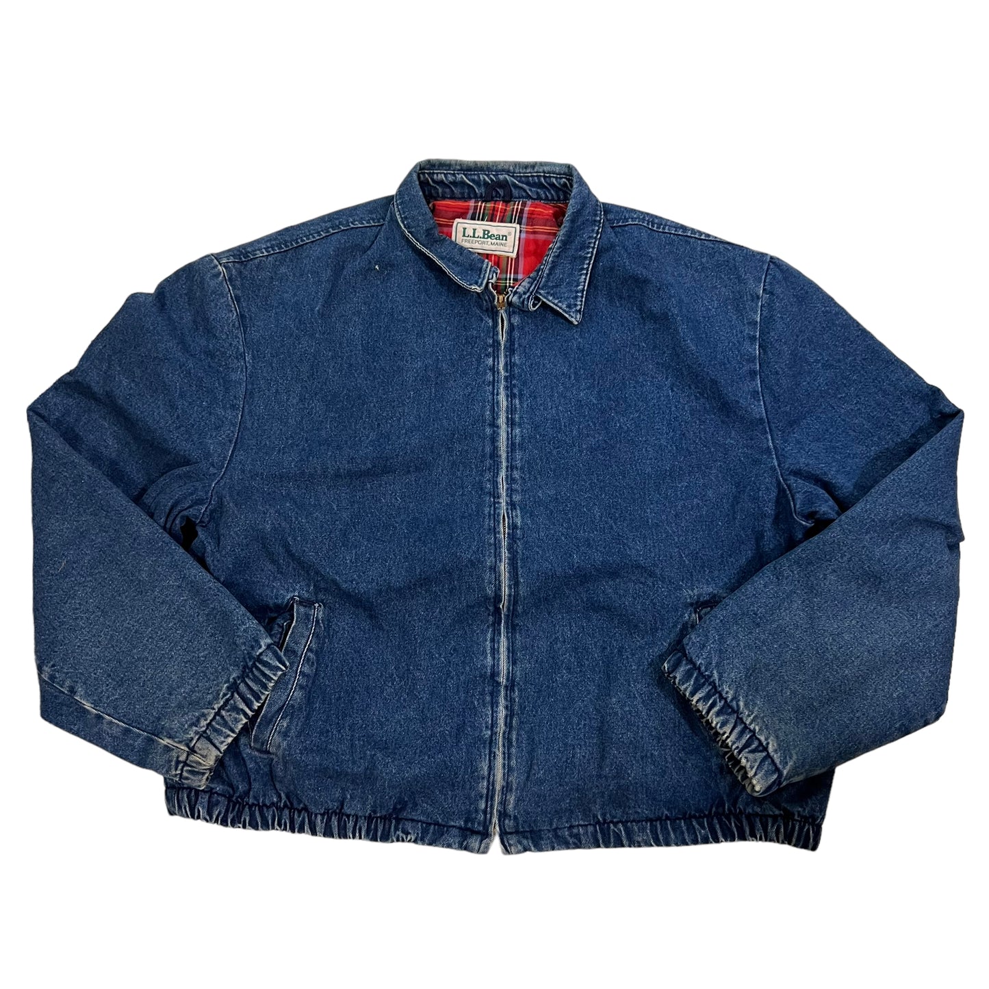 GM104 L.L.Bean エルエルビーン 長袖 ジップアップ デニムジャケット トップス ネイビー メンズ 実寸参考
