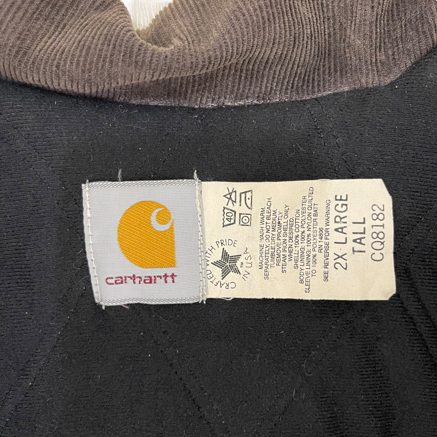 GC258 USA製 carhartt ダックジャケット ダック地 ジャケット 羽織り ブラウン メンズ サイズ2XL