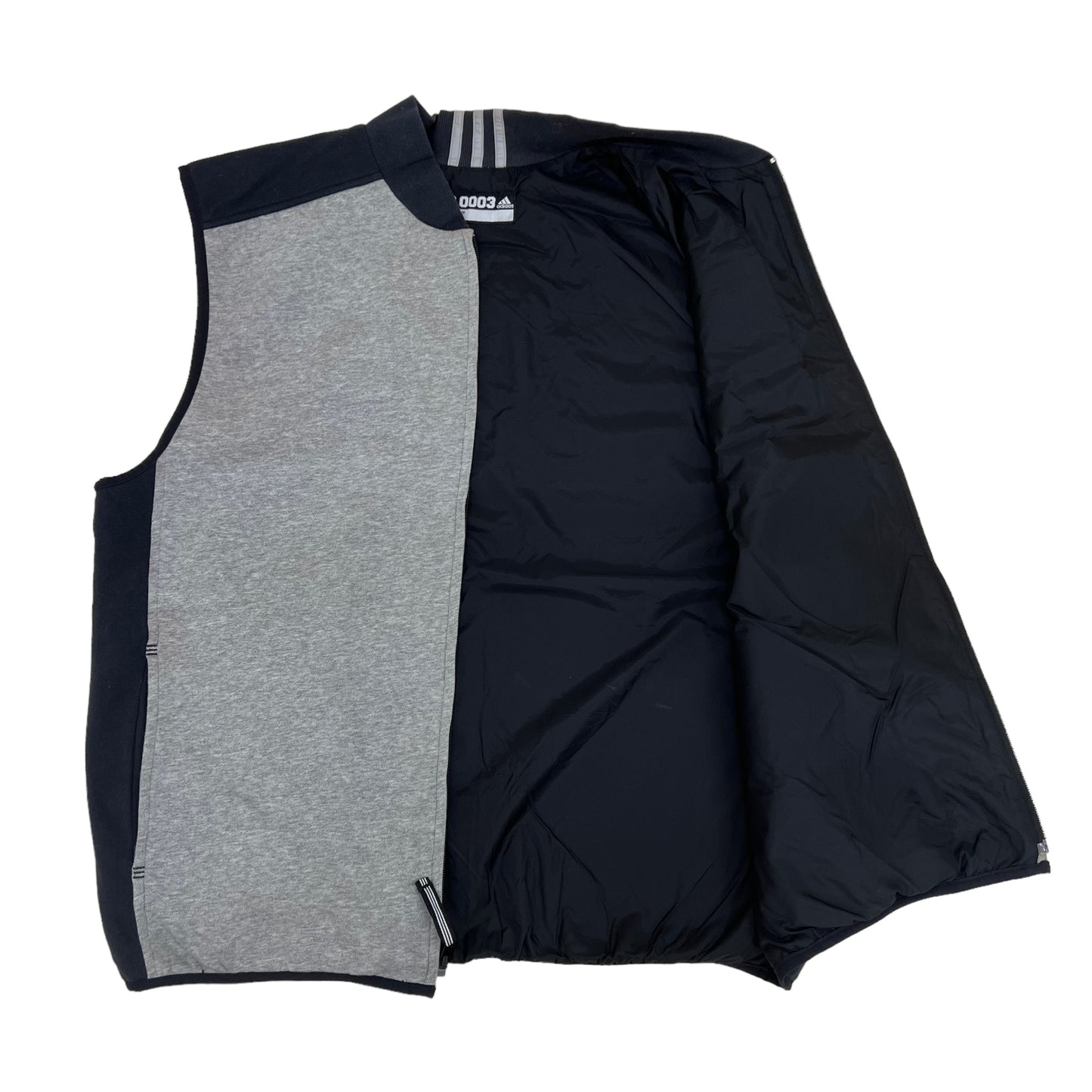 GM201 adidas アディダス NO.0003 ノースリーブ ジップアップ ベスト リバーシブル グレー ブラック メンズ 実寸参考