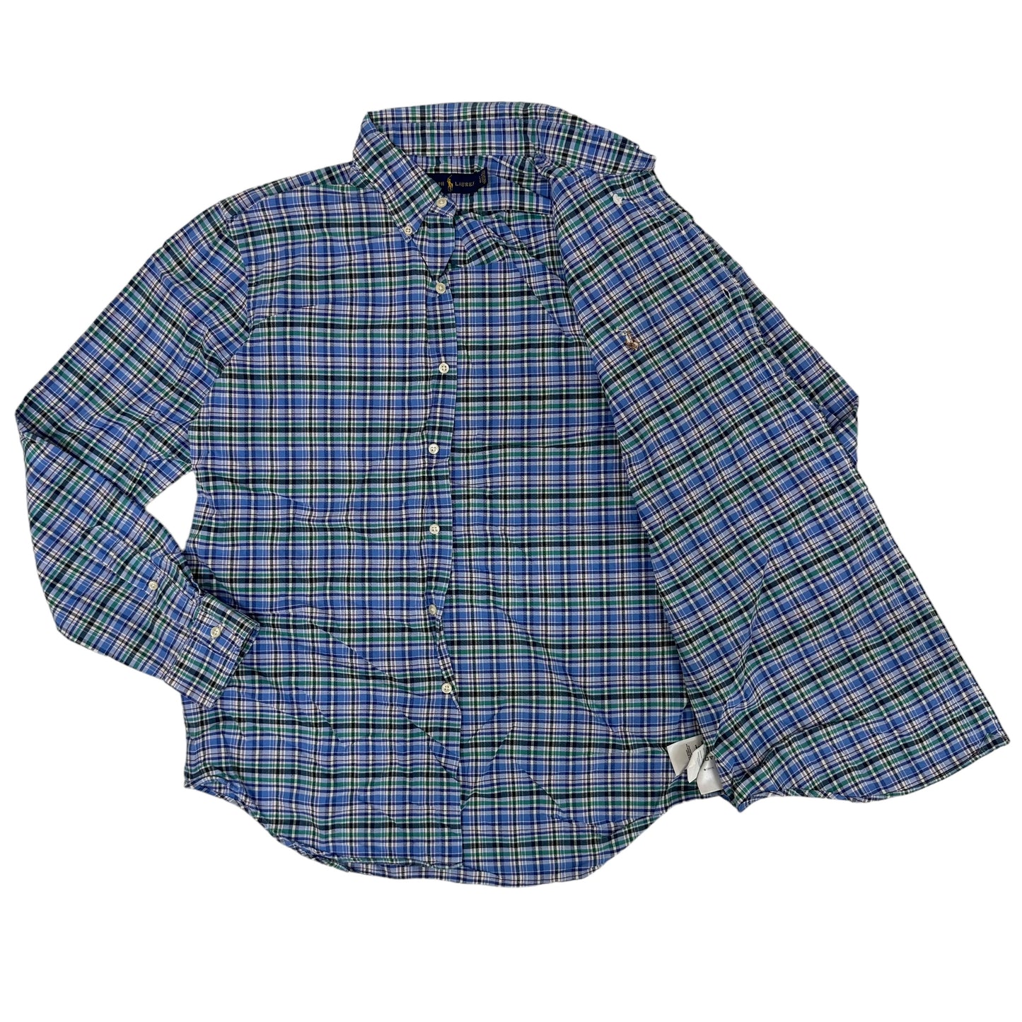 GC836 RALPH LAUREN ラルフローレン チェックシャツ シャツ デザインシャツ 長袖 ブルー メンズ サイズL