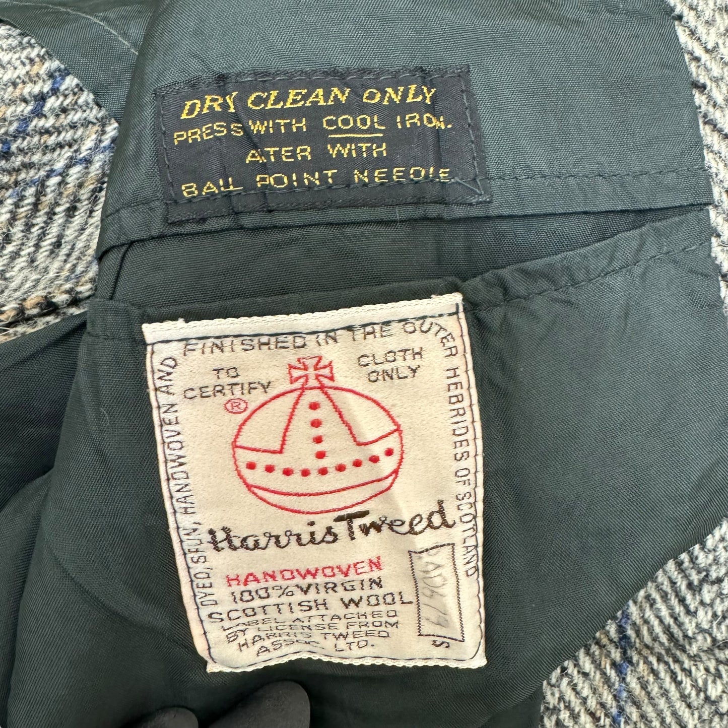 GC952 HARRIS TWEED ハリスツイード テーラードジャケット ジャケット ウールジャケット ウール100% 長袖 羽織り グレー メンズ
