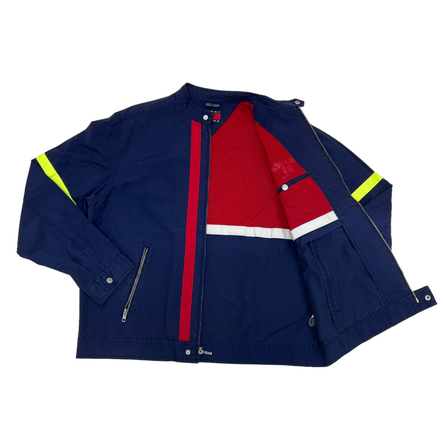 GM341 TOMMY JEANS トミー ジーンズ 長袖 ジップアップ ジャケット 上着 羽織り トップス ネイビー メンズ L