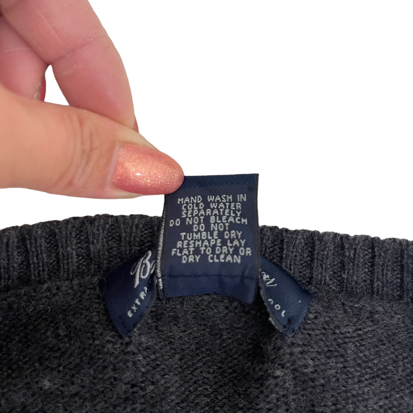 GC463 Brooks Brothers ウールニット ニットトップス プルオーバー Vネック ダークグレー メンズ サイズXL