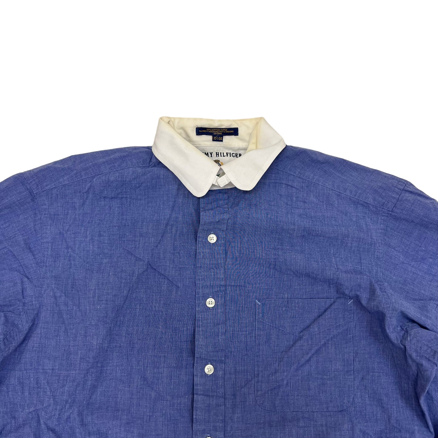 GM34 TOMMY HILFIGER トミーヒルフィガー 長袖 シャツ トップス ネイビー系 メンズ 実寸参考