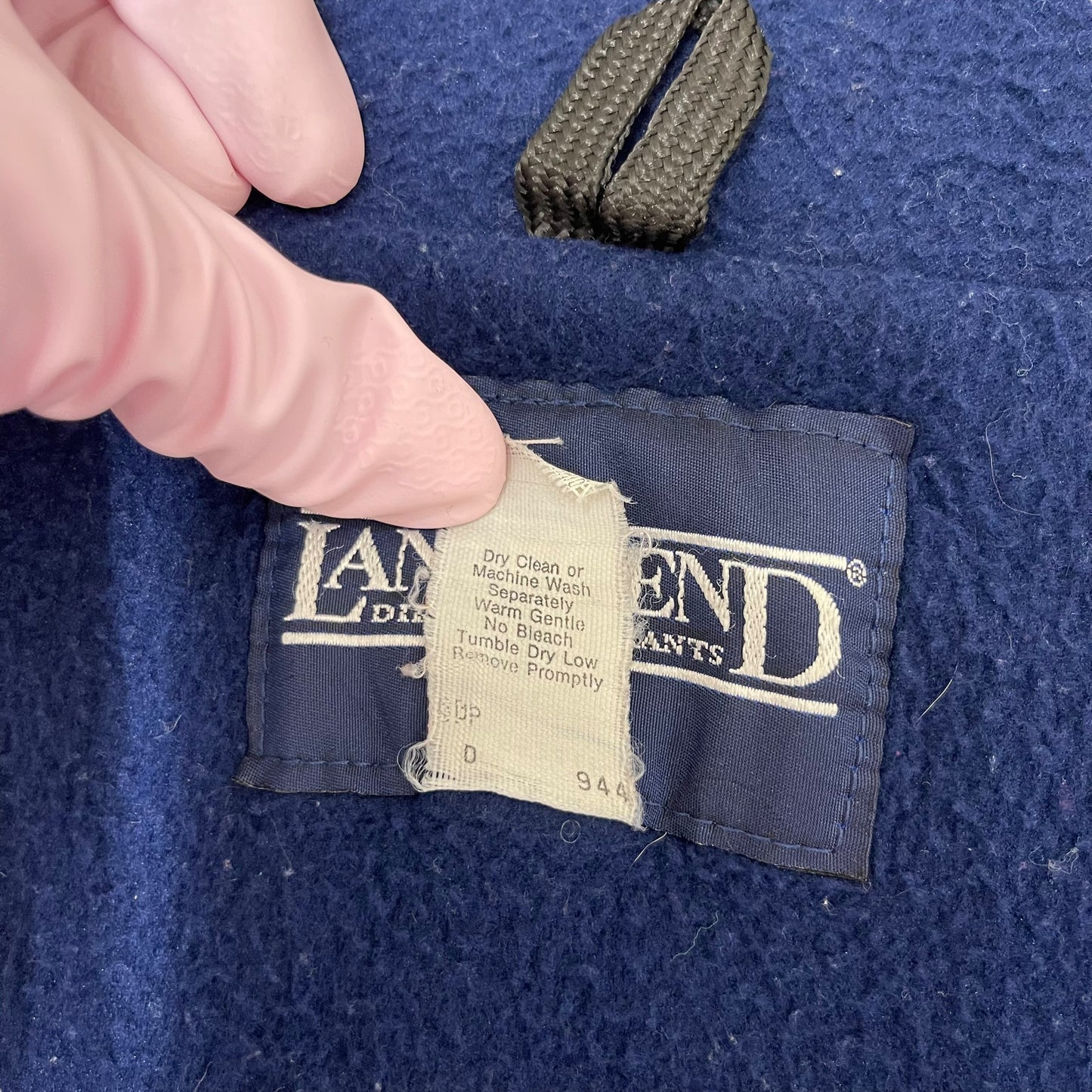 GC399 USA製 LAND'S END ナイロンジャケット ジャケット ジップアップ グリーン メンズ サイズXL
