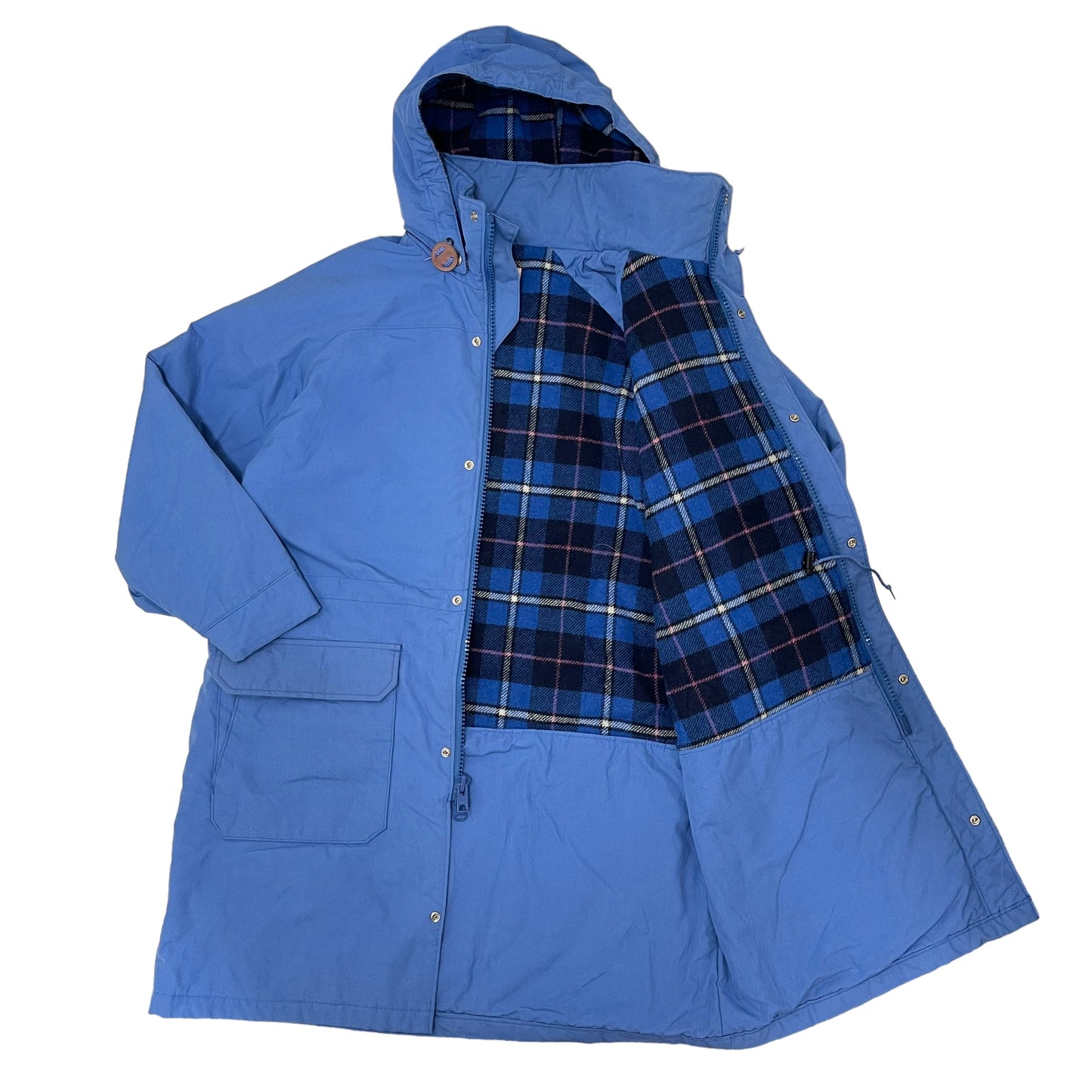 GC257 USA製 L.L.Bean ジップアップコート コート ウール ブルー レディース サイズL