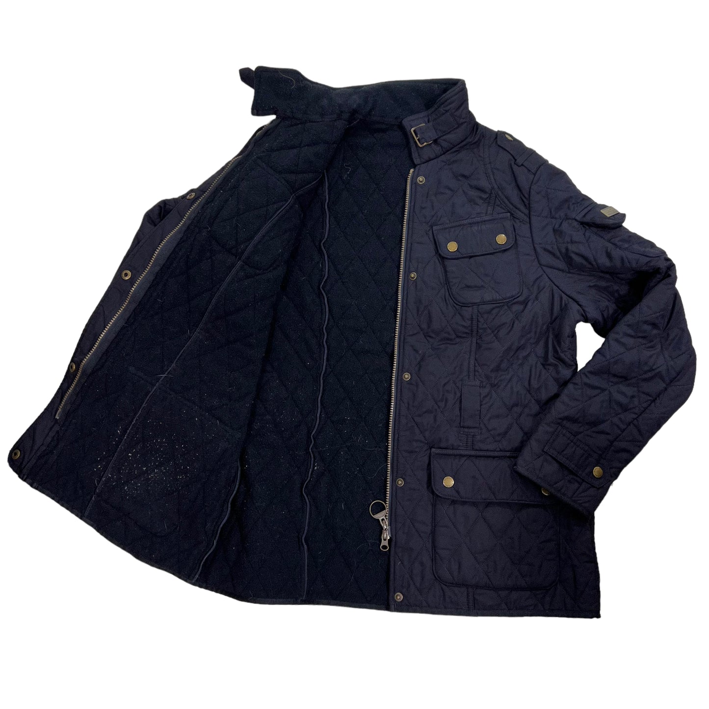 GM103 Barbour バブアー 長袖 ジップアップ キルティング ジャケット トップス ネイビー レディース 12
