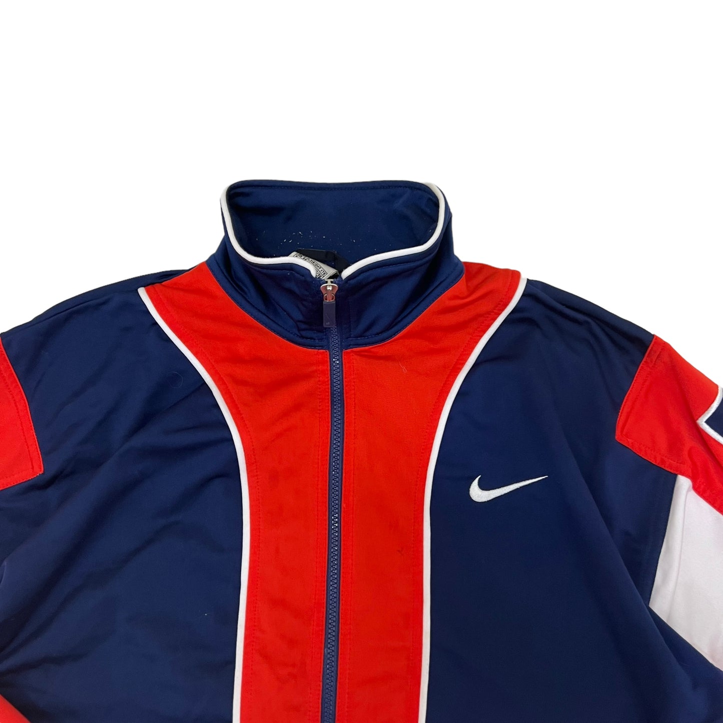 GM224 NIKE ナイキ 長袖 ジップアップ ジャージ 上着 羽織り トップス ネイビー系 レッド系 メンズ M
