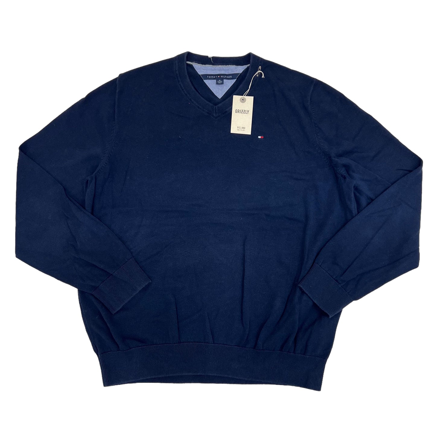 GM16 TOMMY HILFIGER トミーヒルフィガー ニット セーター トップス ネイビー メンズ XL