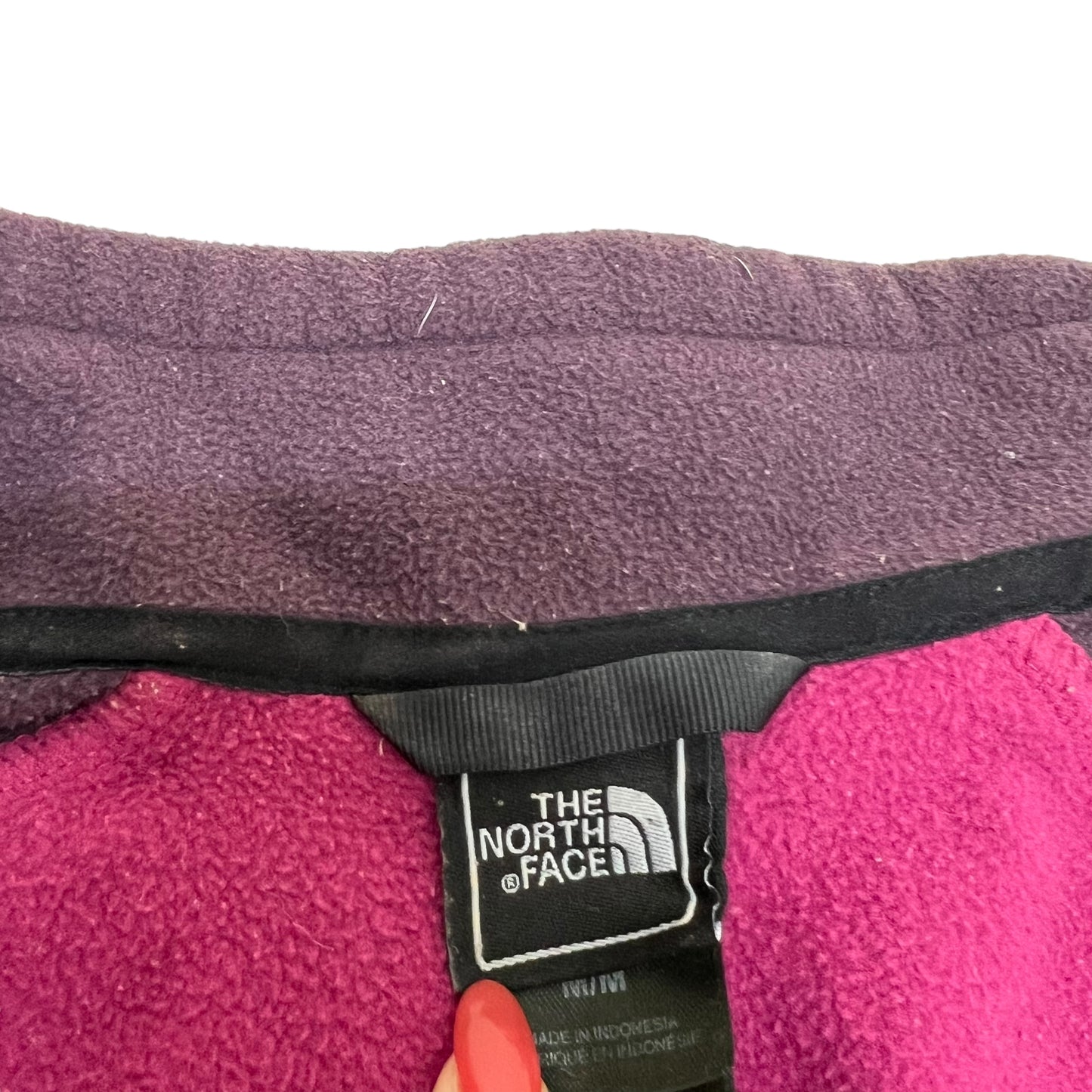 GM384 THE NORTH FACE ザノースフェイス 長袖 ジップアップ フリース ジャケット 上着 羽織り トップス 紅色系 レディース M