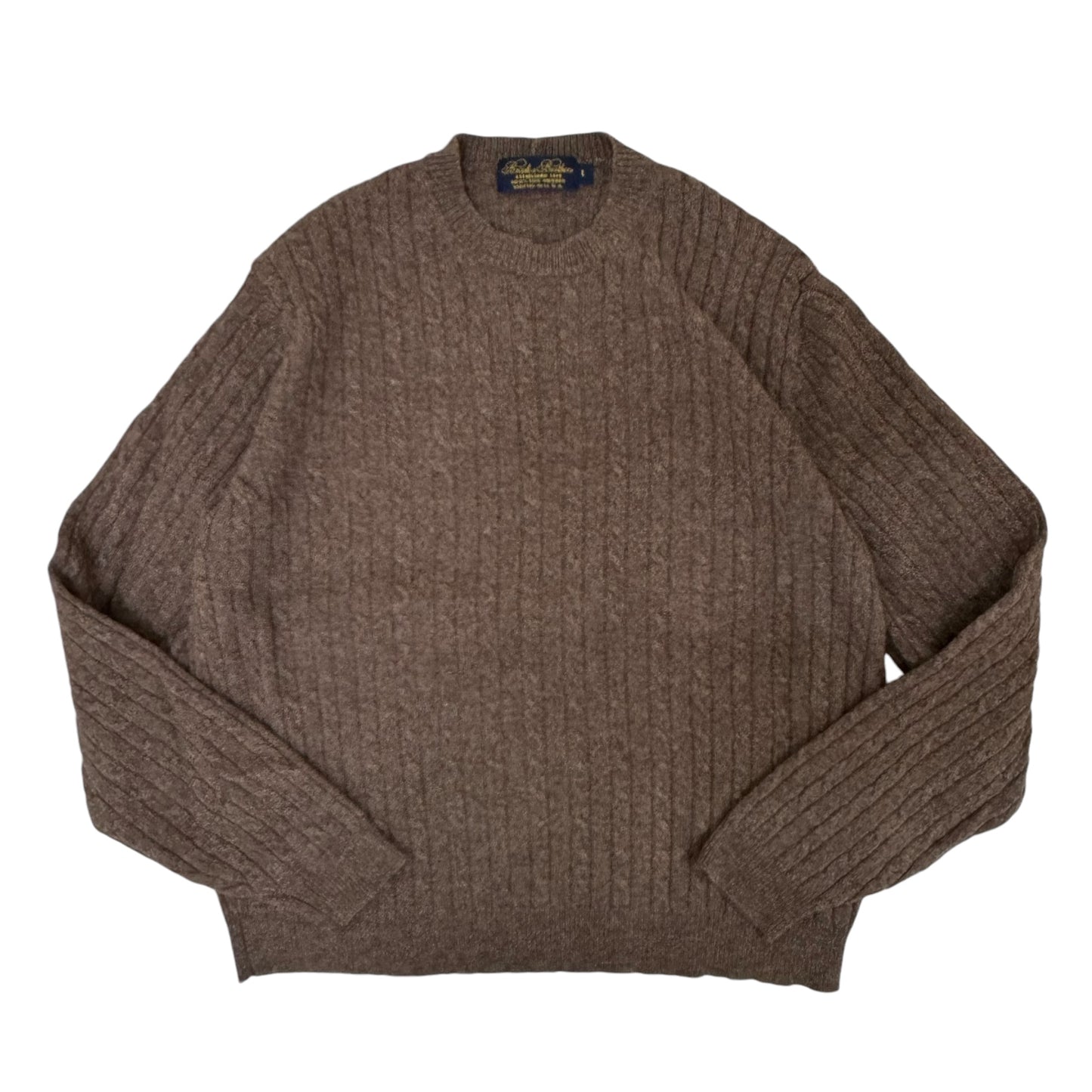 GC916 BROOKS BROTHERS ブルックスブラザーズ ニットセーター セーター リブ編み ファインメリノ100% ブラウン メンズ サイズL