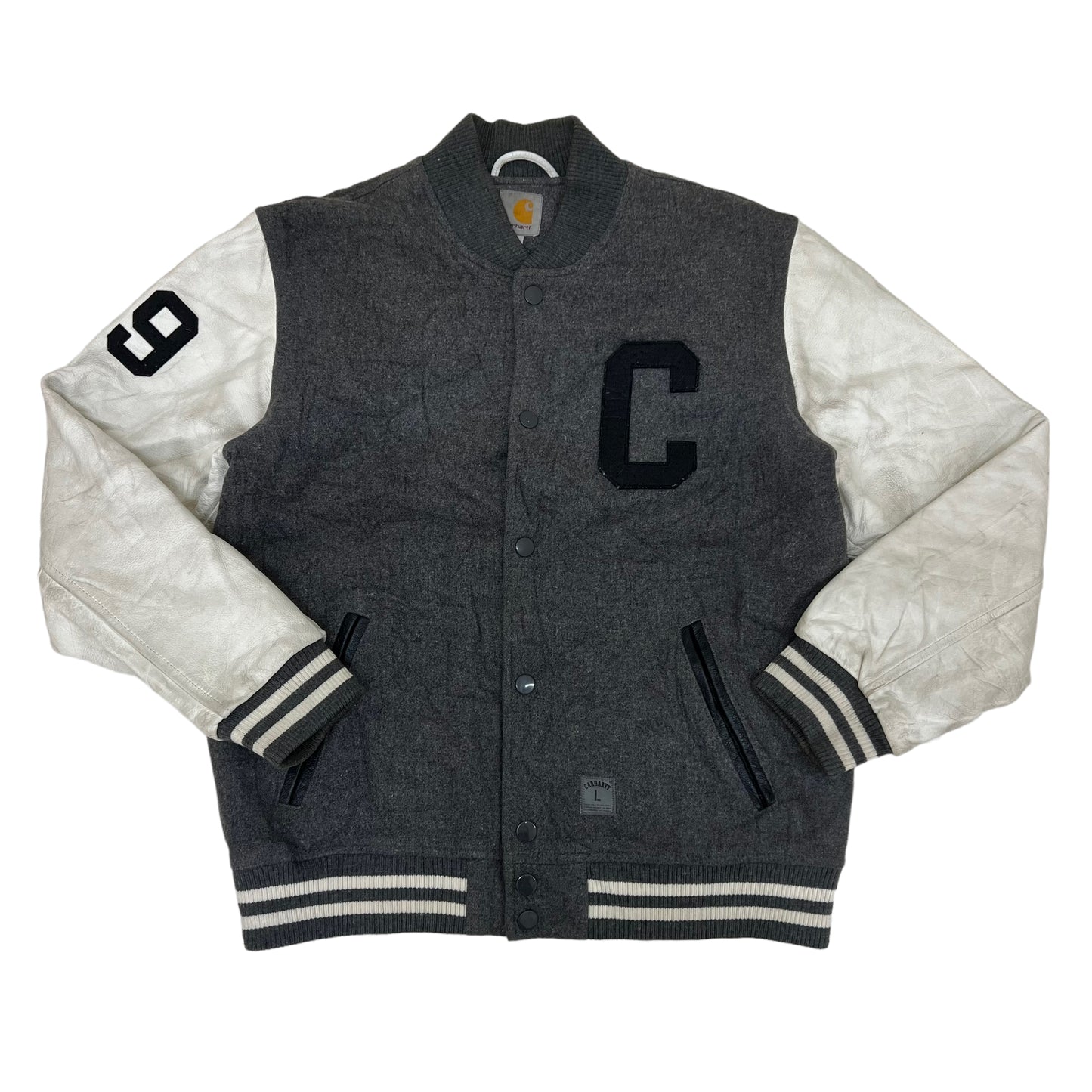 GM128 Carhartt カーハート 長袖 スナップボタン ジャケット 上着 羽織り トップス グレー系 メンズ L