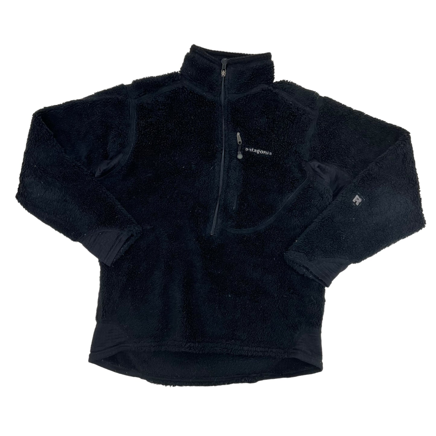 GM302 USA製 patagonia パタゴニア 長袖 ハーフ ジップアップ フリース トップス プルオーバー ブラック メンズ XS