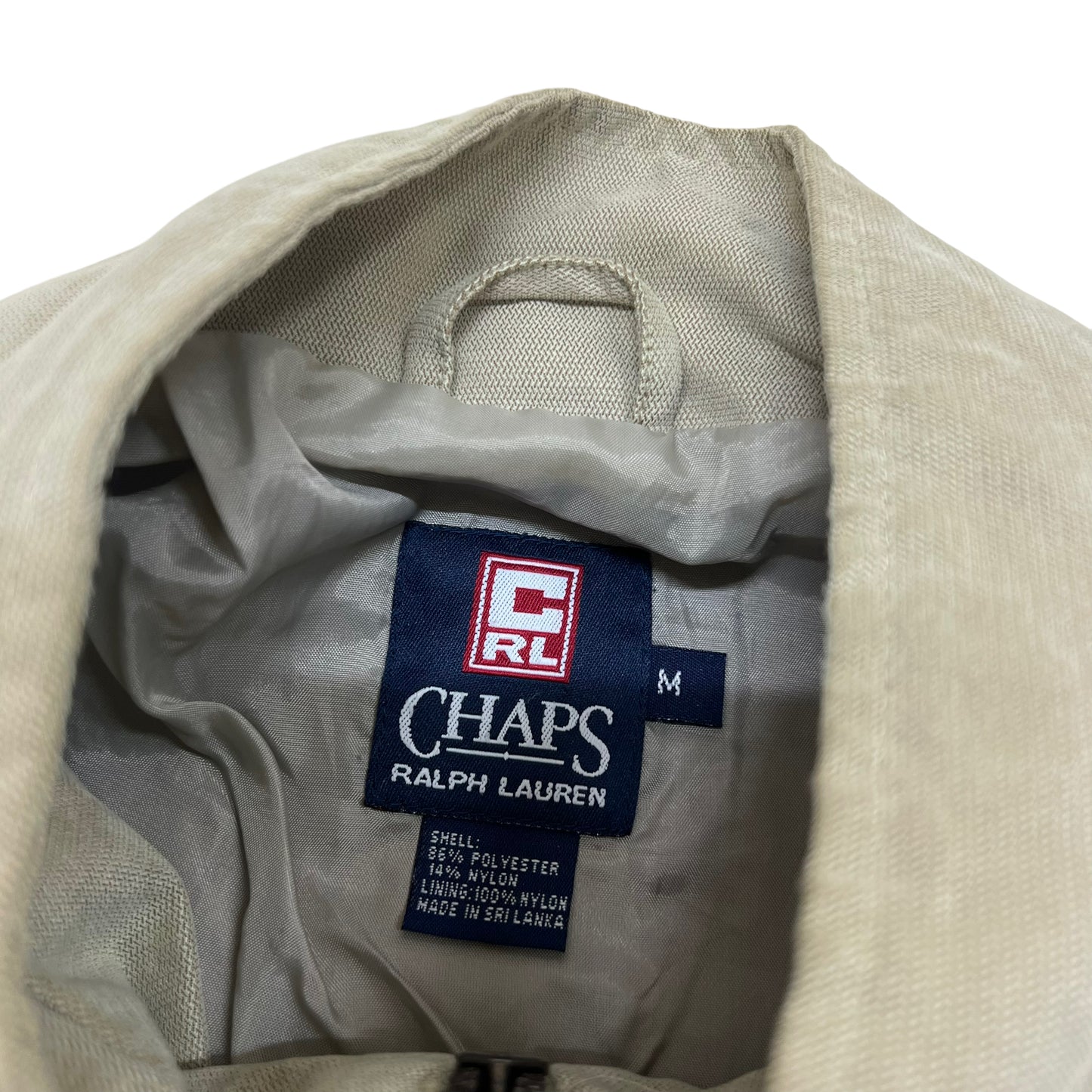 GM50 CHAPS RALPH LAUREN チャップスラルフローレン 長袖 ジップアップ ジャケット ベージュ メンズ M