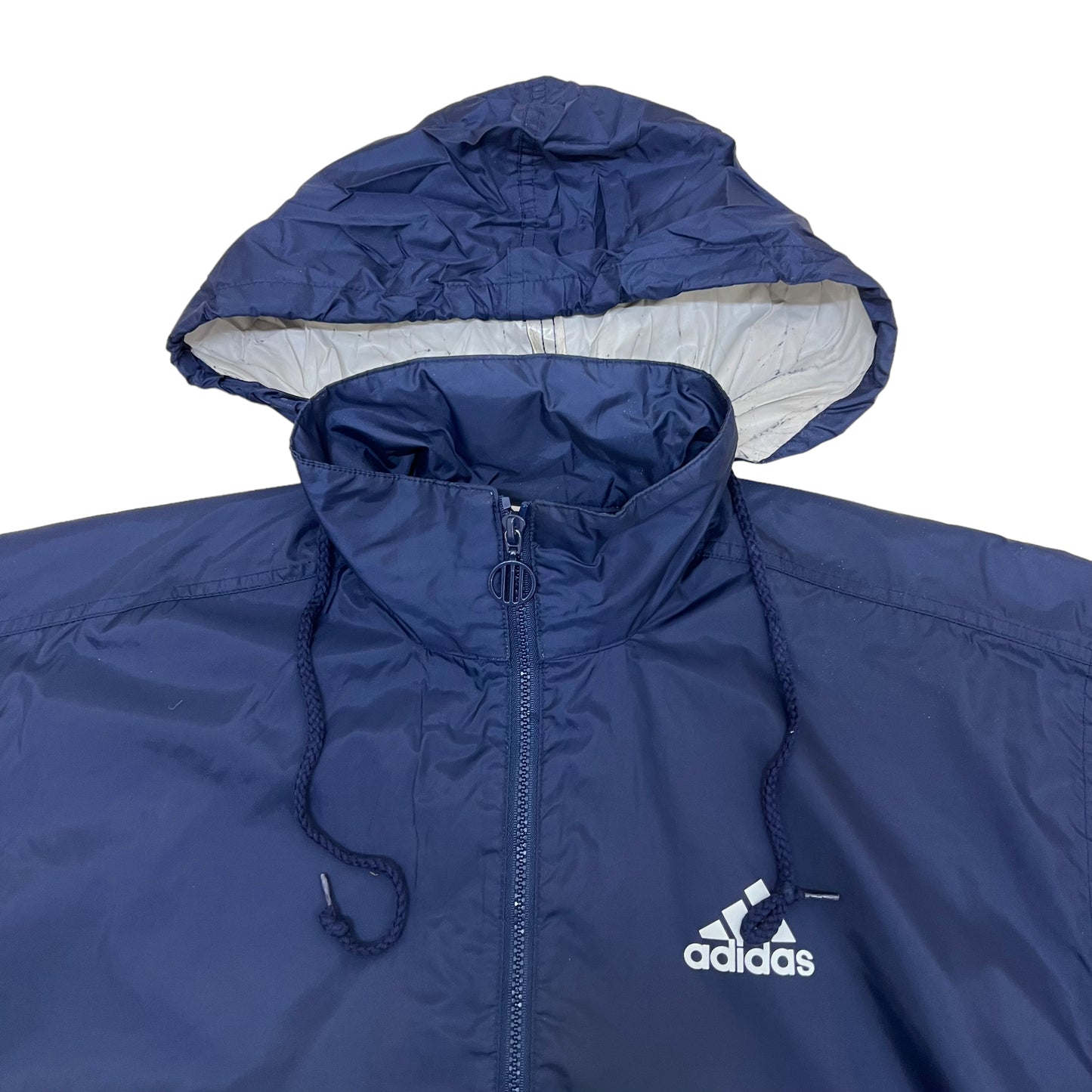GM149 adidas アディダス 長袖 ジップアップ ナイロン ジャケット 上着 羽織り トップス ネイビー メンズ S
