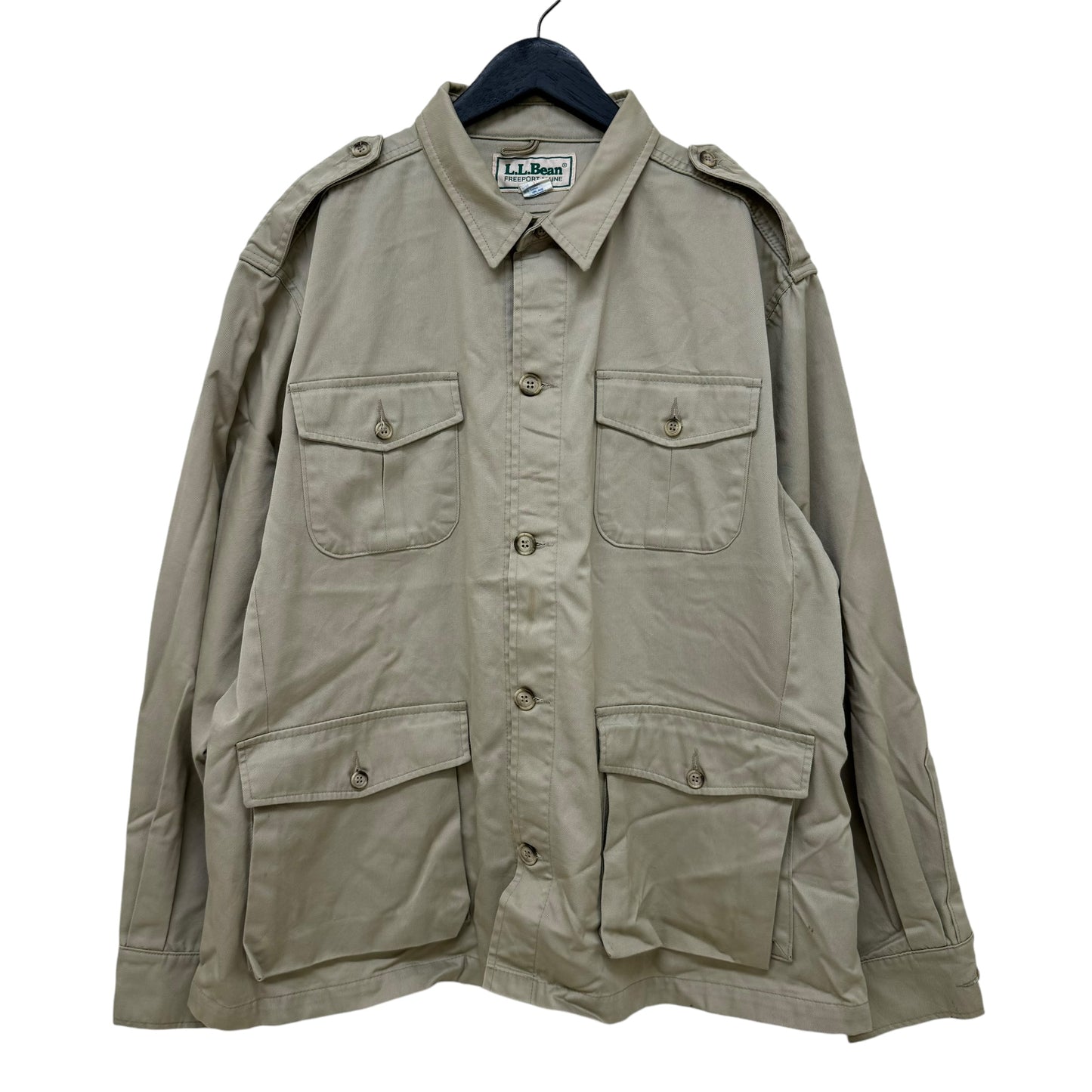 GC944 L.L.Bean エルエルビーン サファリジャケット ジャケット 羽織り トップス 長袖 ベージュ メンズ サイズXL