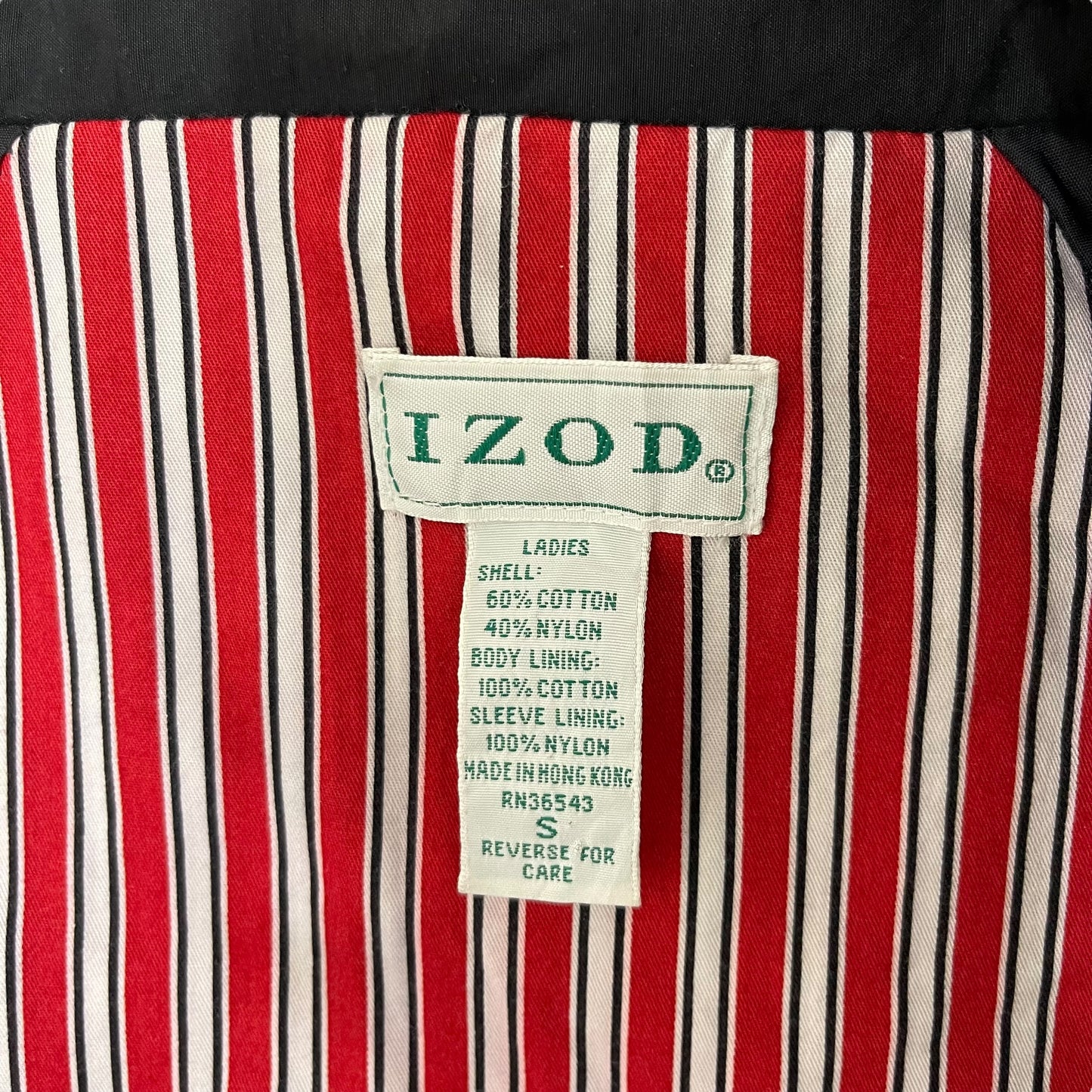 GC278 90's LACOSTE IZOD ナイロンジャケット ジャケット ジップアップ トップス ブラック レディース サイズS