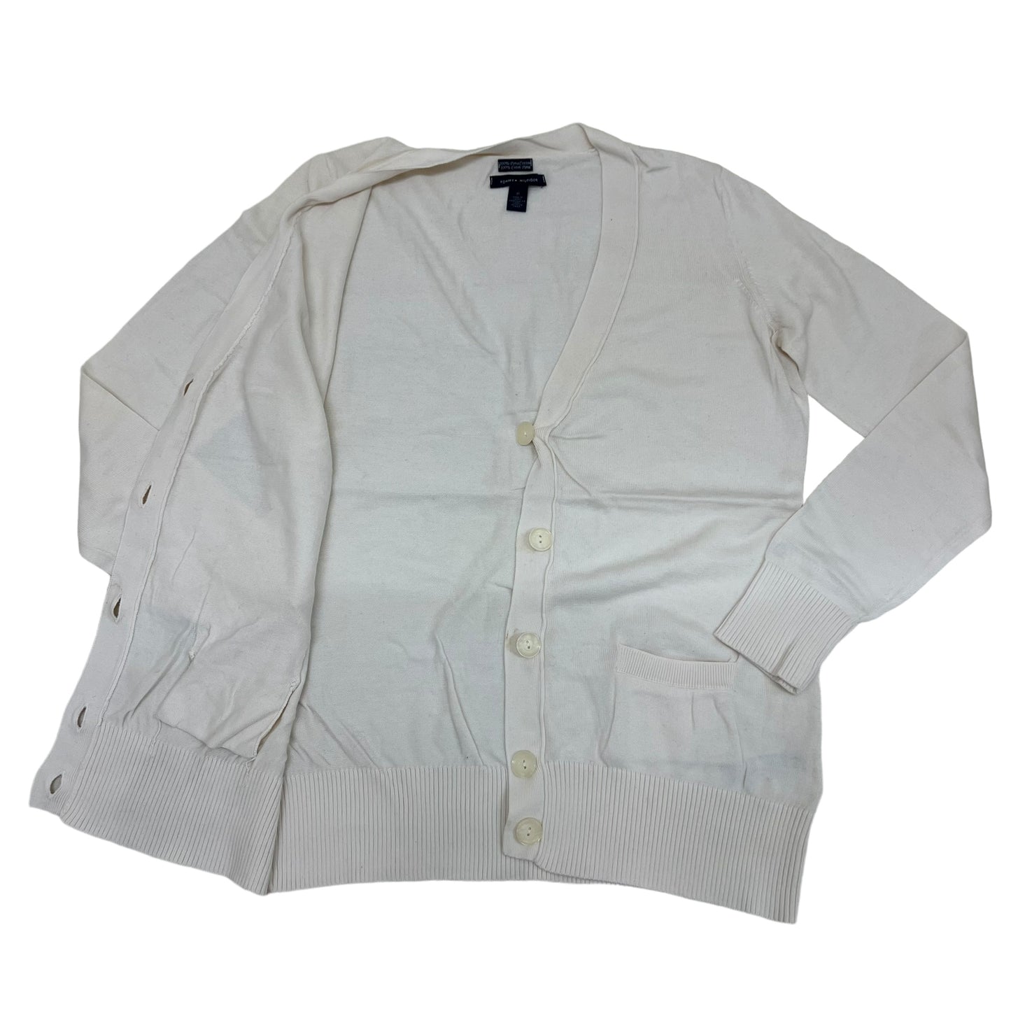 GM238 TOMMY HILFIGER トミーヒルフィガー 長袖 ニット カーディガン トップス ホワイト レディース M